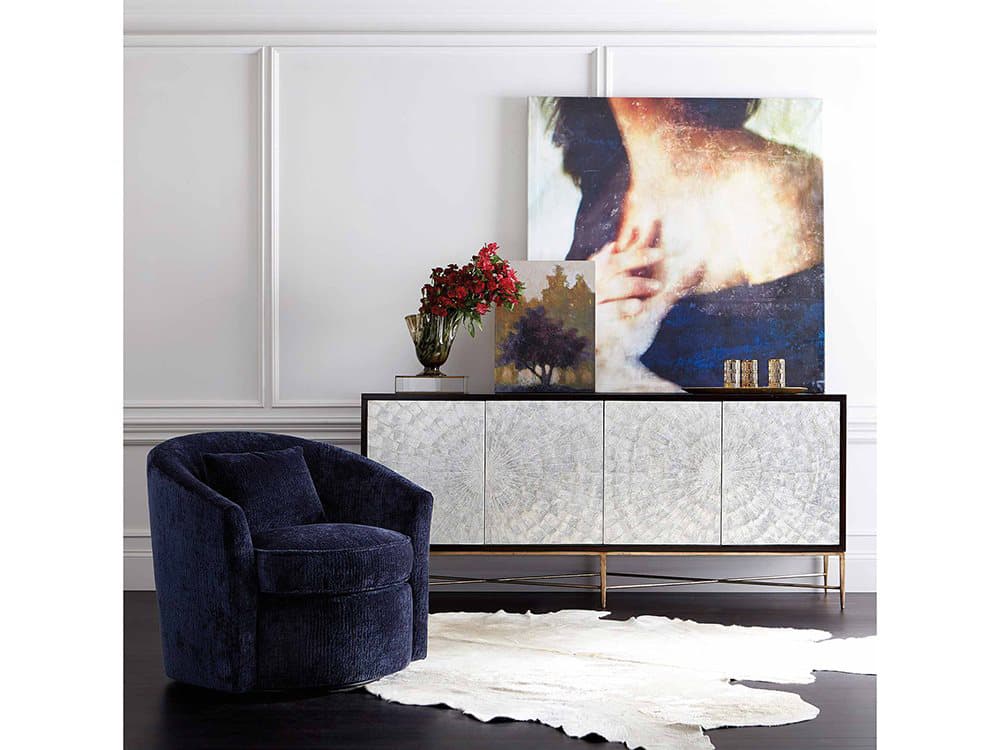 Bernhardt Adagio 82" Solid Wood Capiz Espresso Buffet