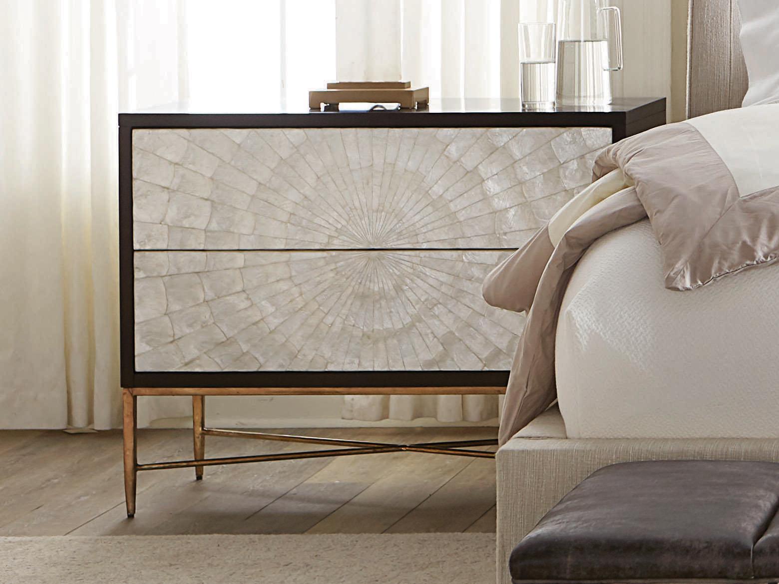 Bernhardt Interiors Casegoods Adagio 2-Drawers White Cherry Wood Nightstand