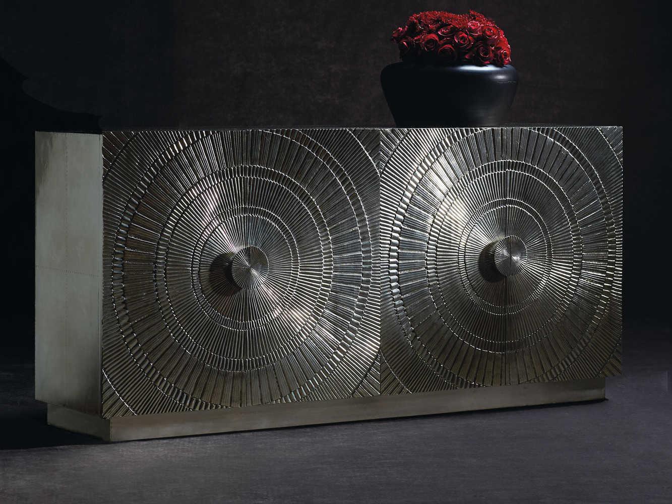 Bernhardt Interiors Casegoods Barcelona 72" Teak Wood German Silver Credenza