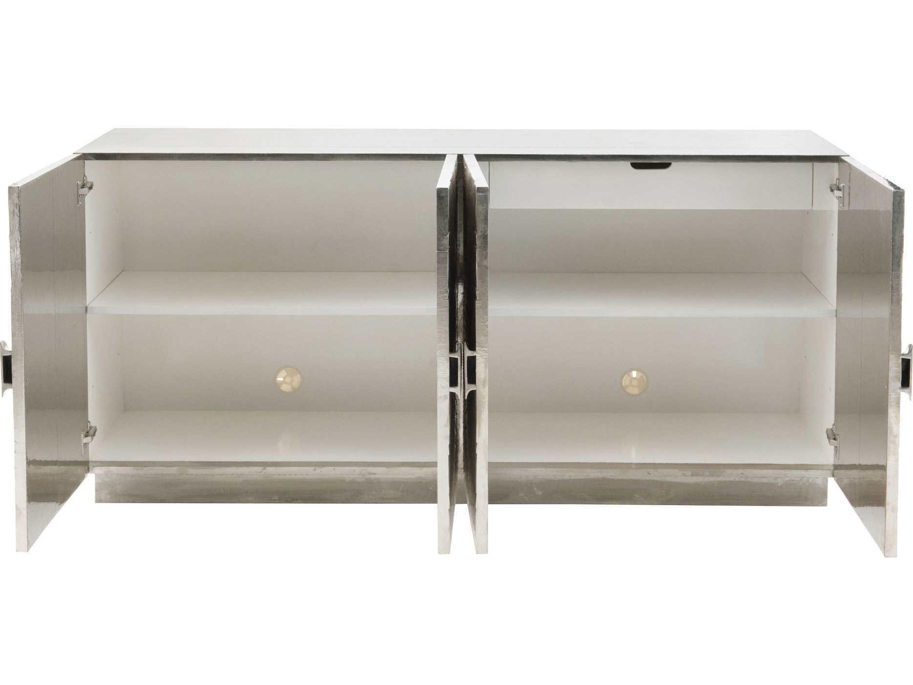 Bernhardt Interiors Casegoods Barcelona 72" Teak Wood German Silver Credenza