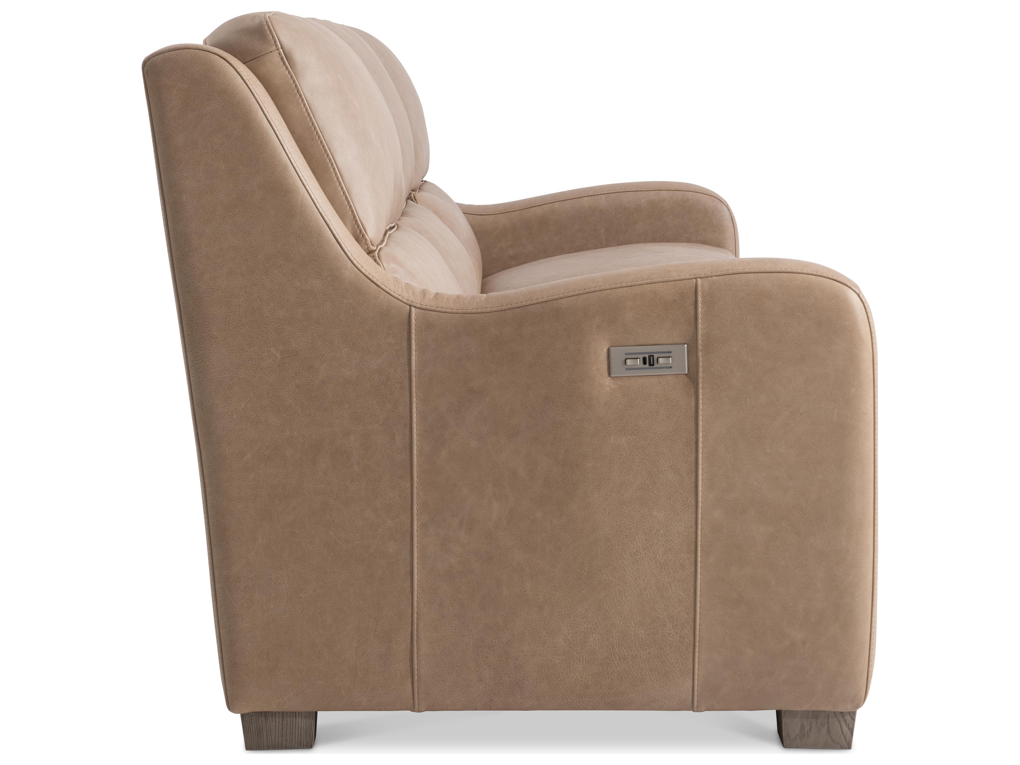 Bernhardt Ventura Tan Leather Sofa