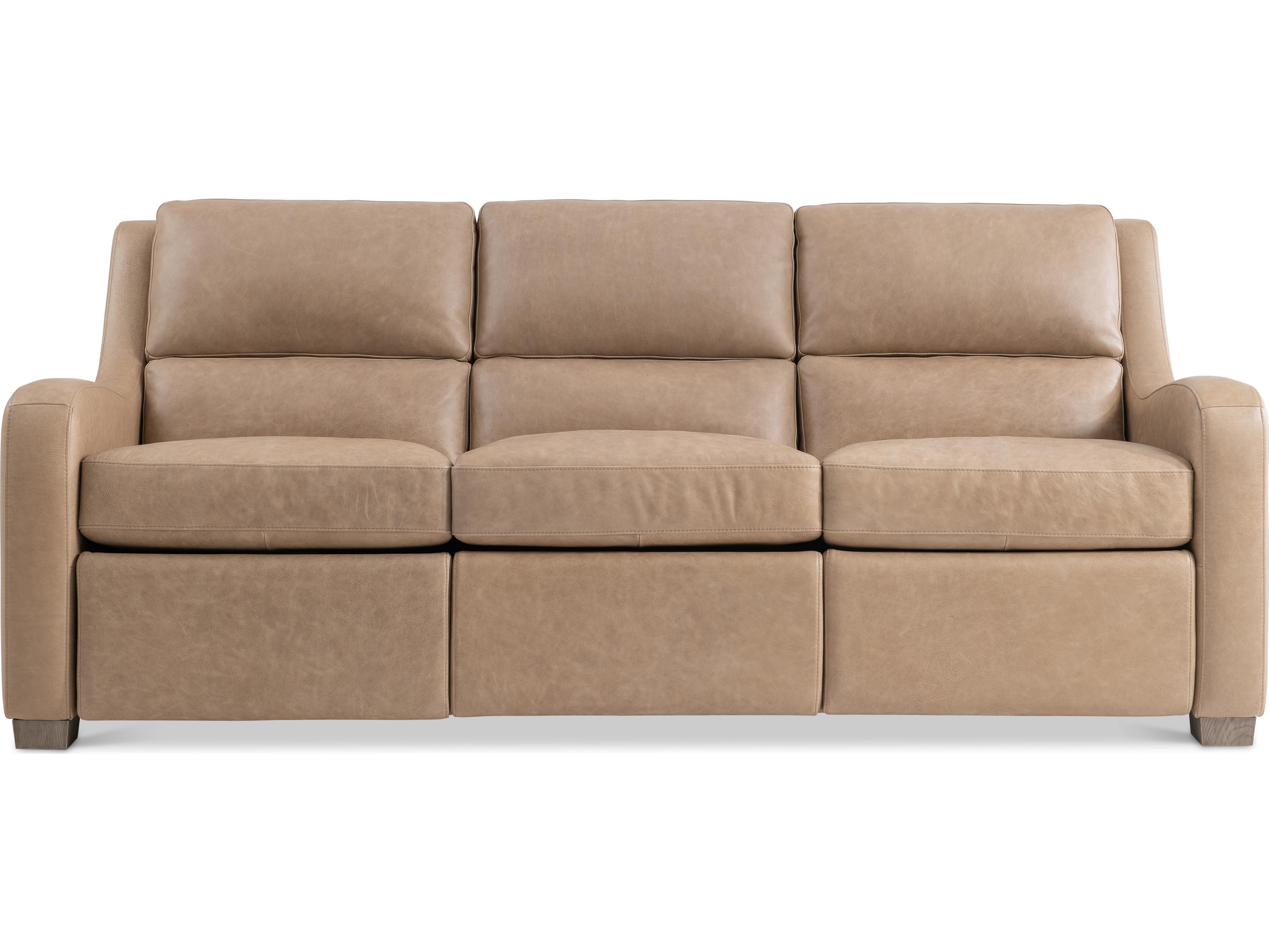 Bernhardt Ventura Tan Leather Sofa