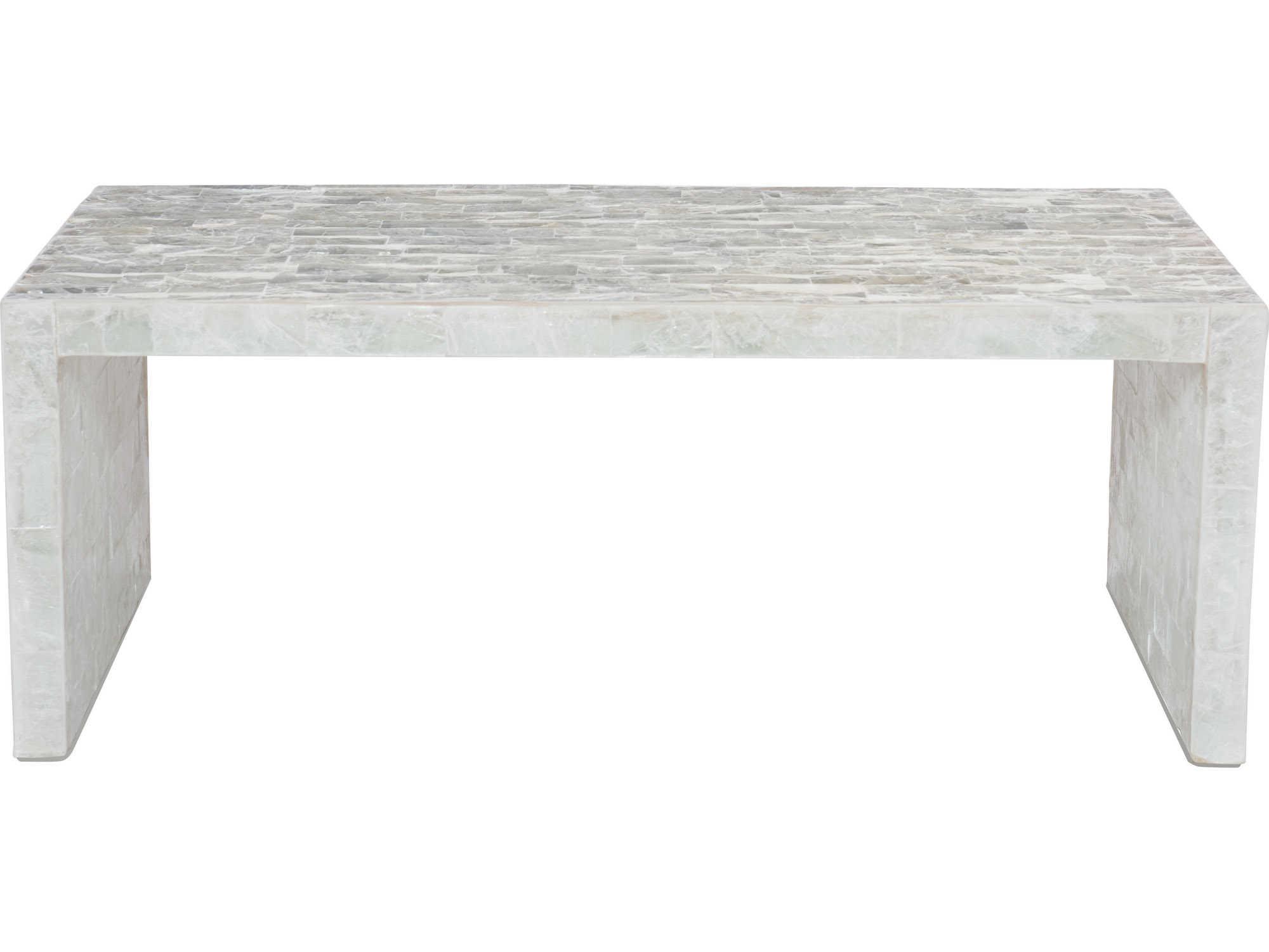 Bernhardt Interiors Levine Rectangular Stone Pearl Pewter Cocktail Table