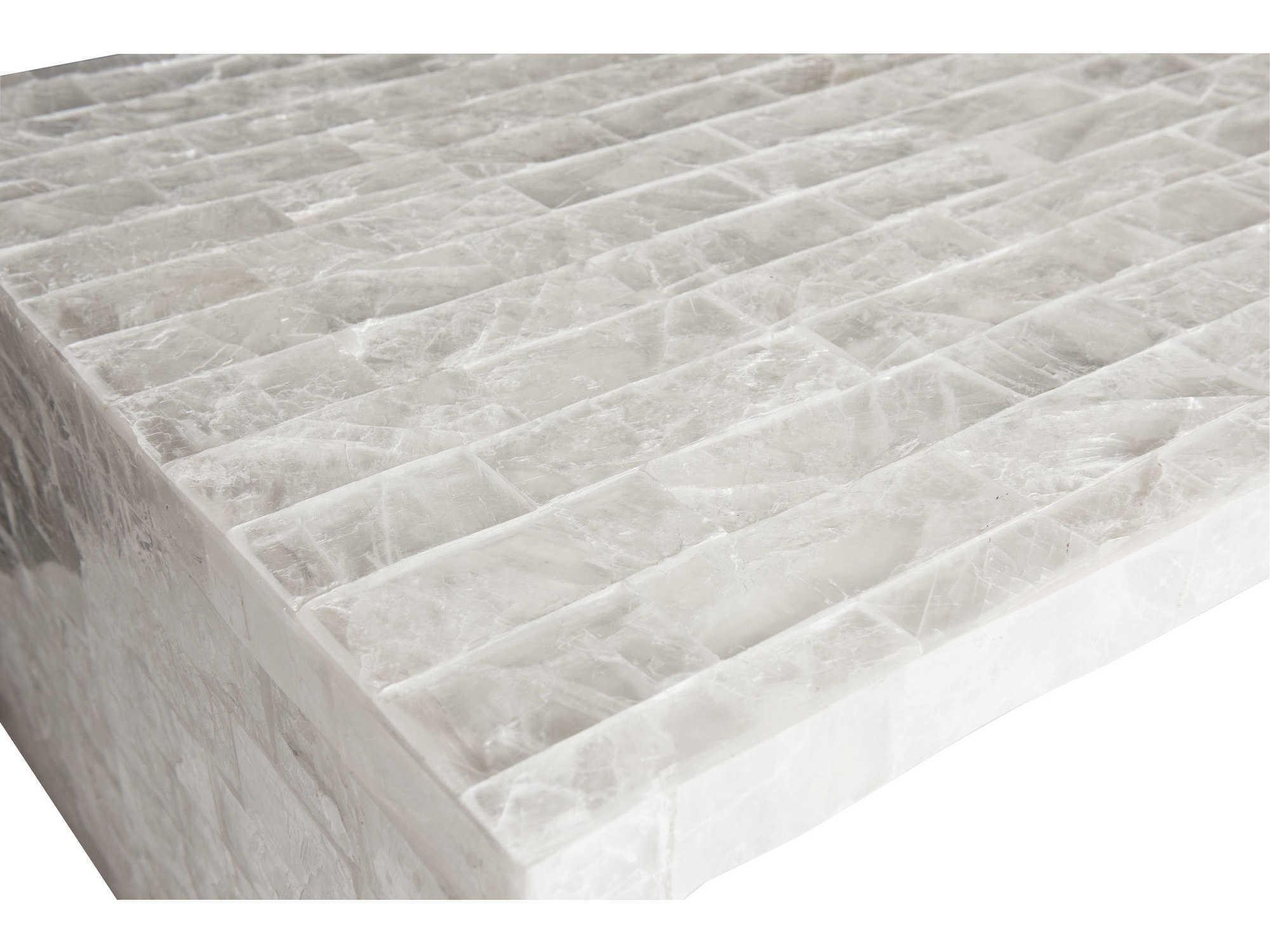 Bernhardt Interiors Levine Rectangular Stone Pearl Pewter Cocktail Table