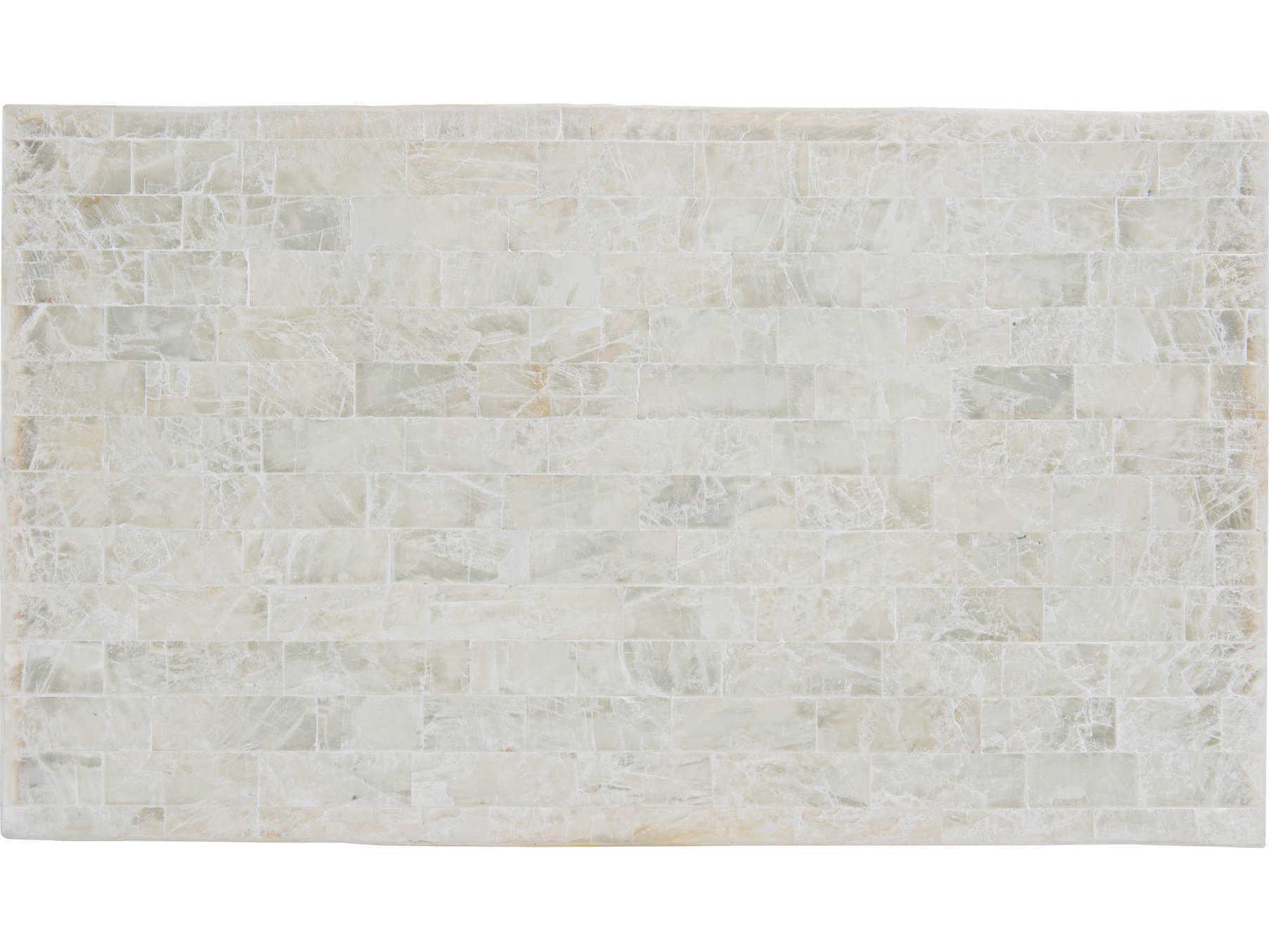 Bernhardt Interiors Levine Rectangular Stone Pearl Pewter Cocktail Table