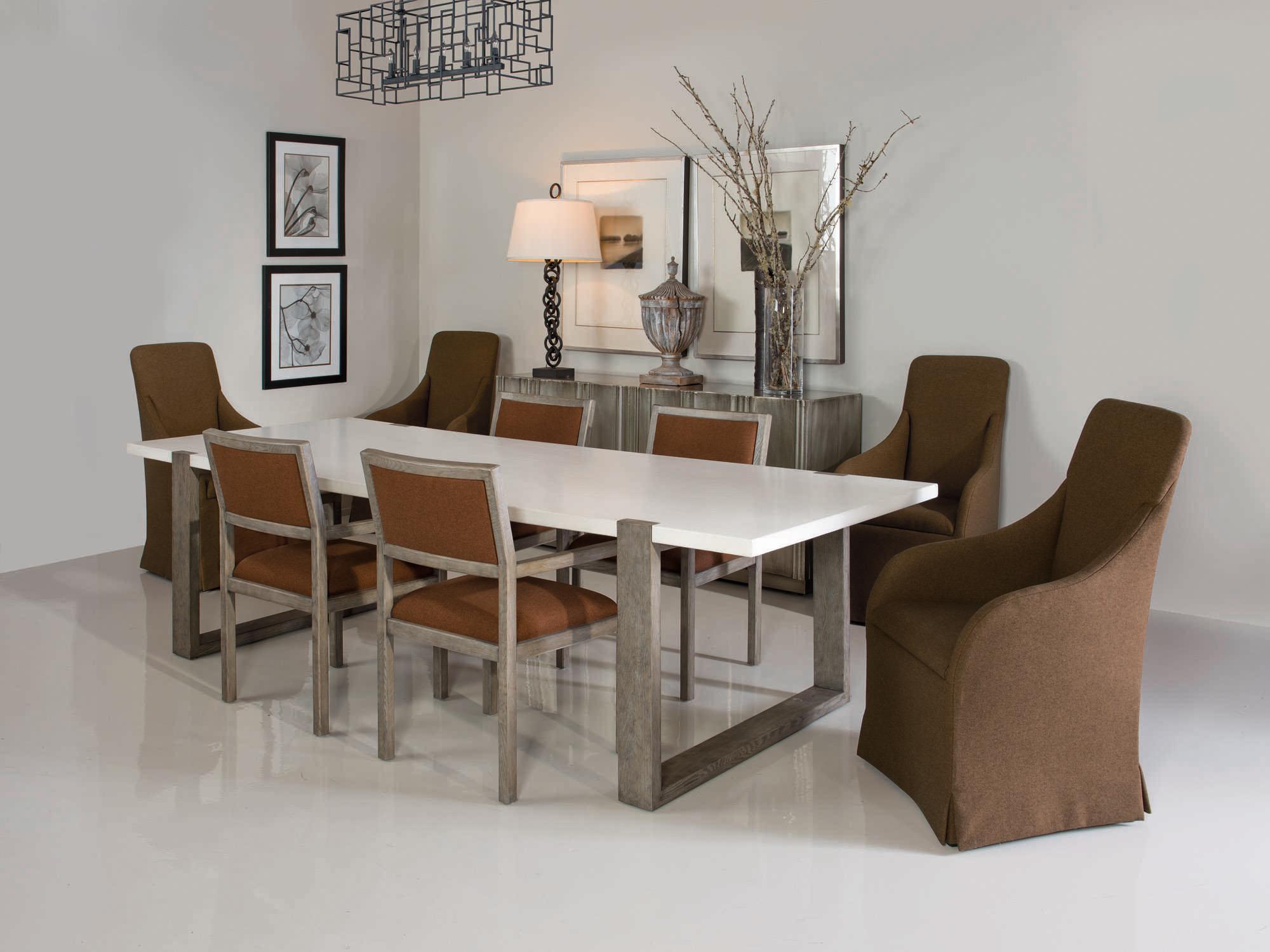 Bernhardt Interiors Casegoods Hadleigh Rectangular Wood White Plaster Rustic Gray Dining Table