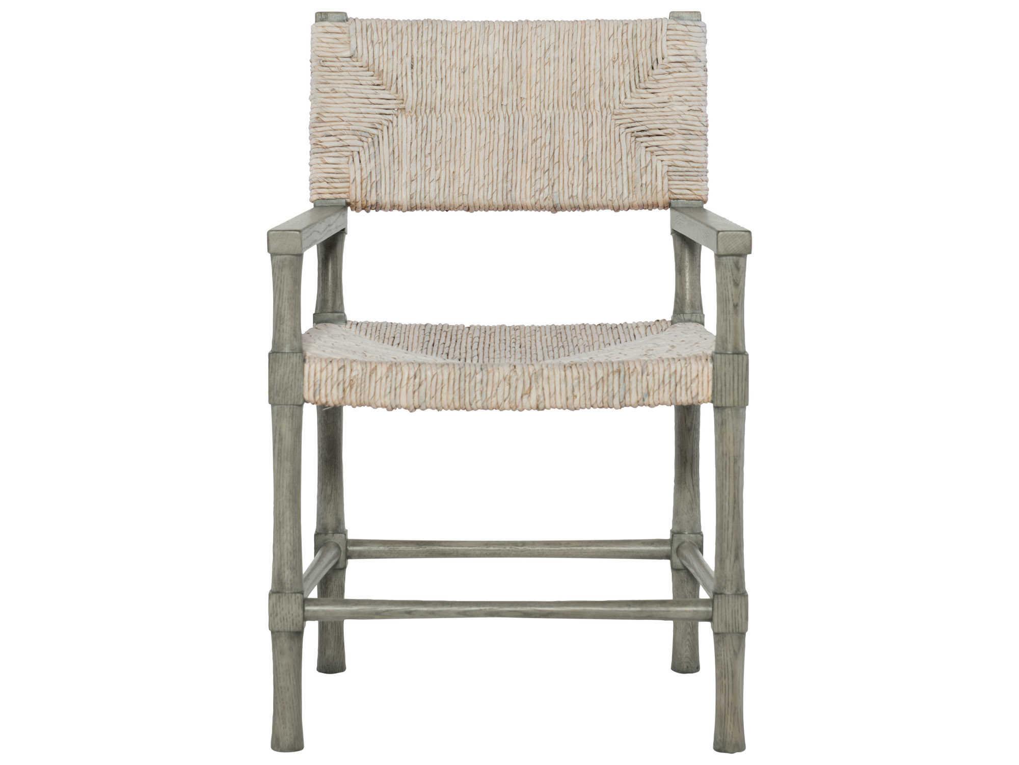 Bernhardt Interiors Casegoods Palma Oak Wood Gray Arm Dining Chair
