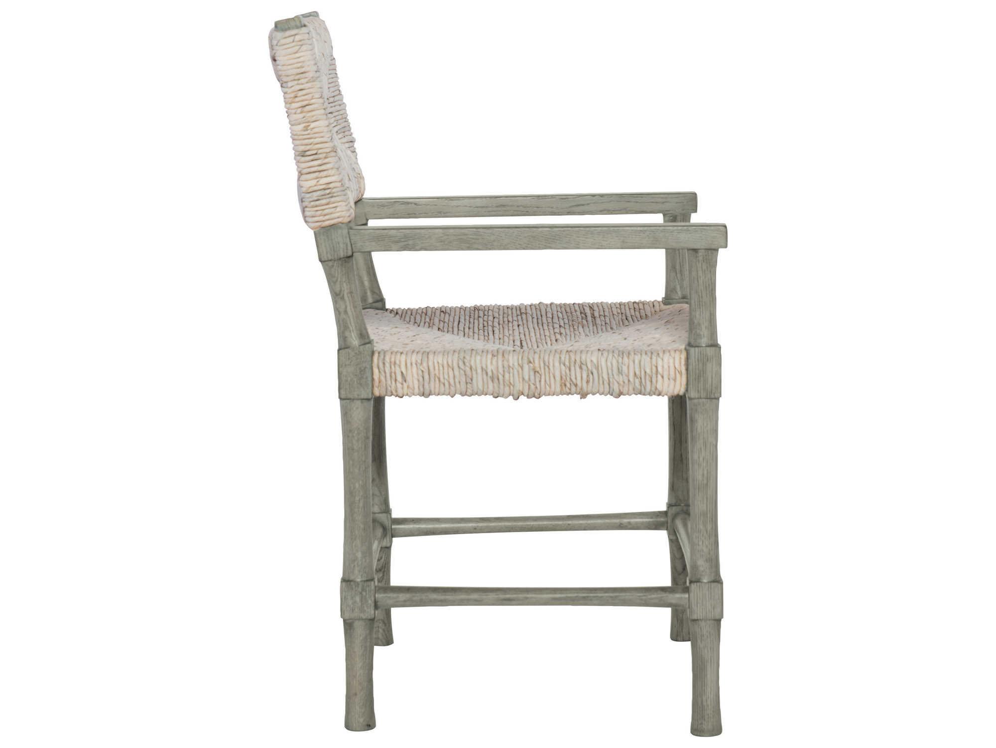 Bernhardt Interiors Casegoods Palma Oak Wood Gray Arm Dining Chair