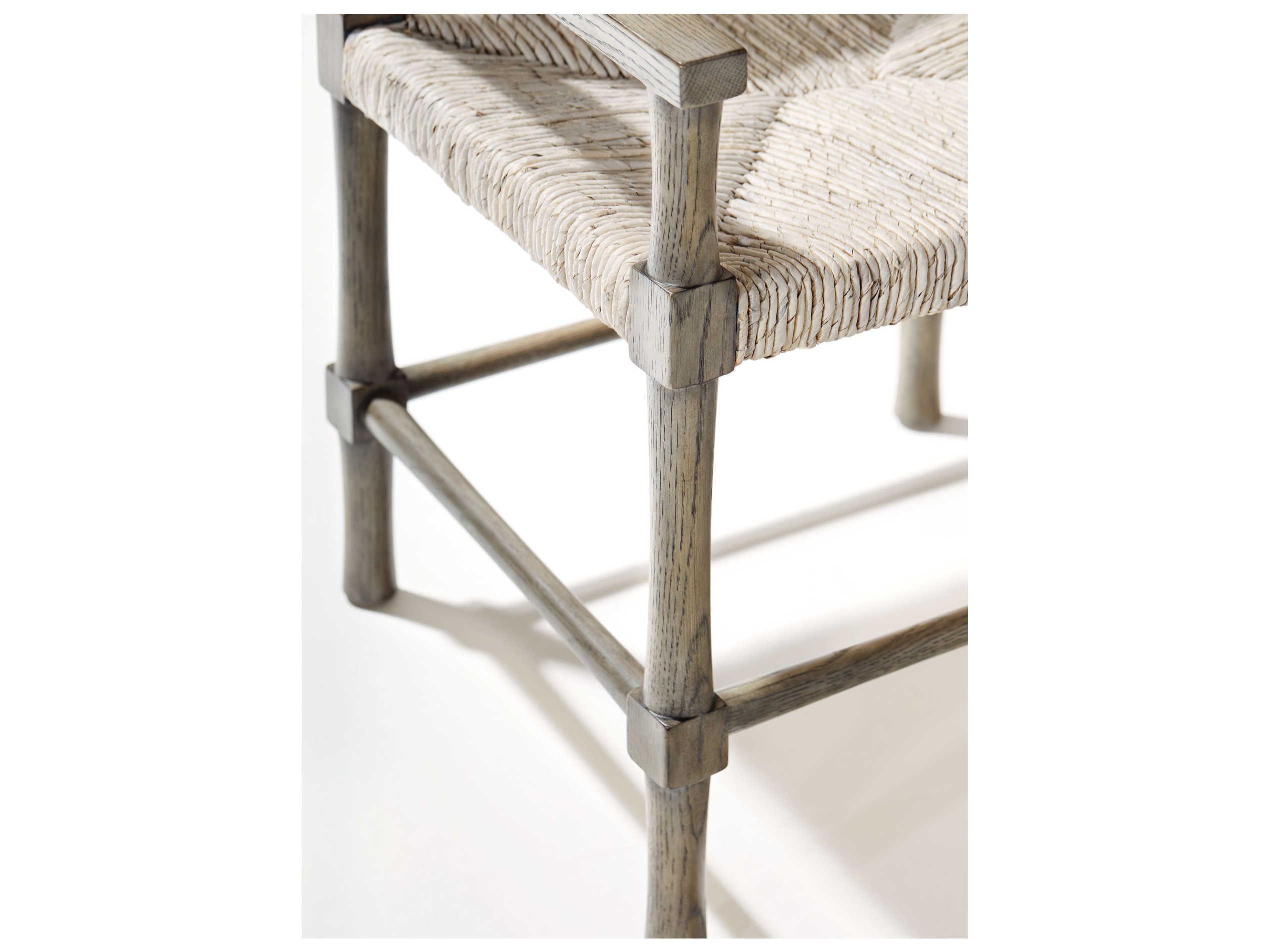 Bernhardt Interiors Casegoods Palma Oak Wood Gray Arm Dining Chair