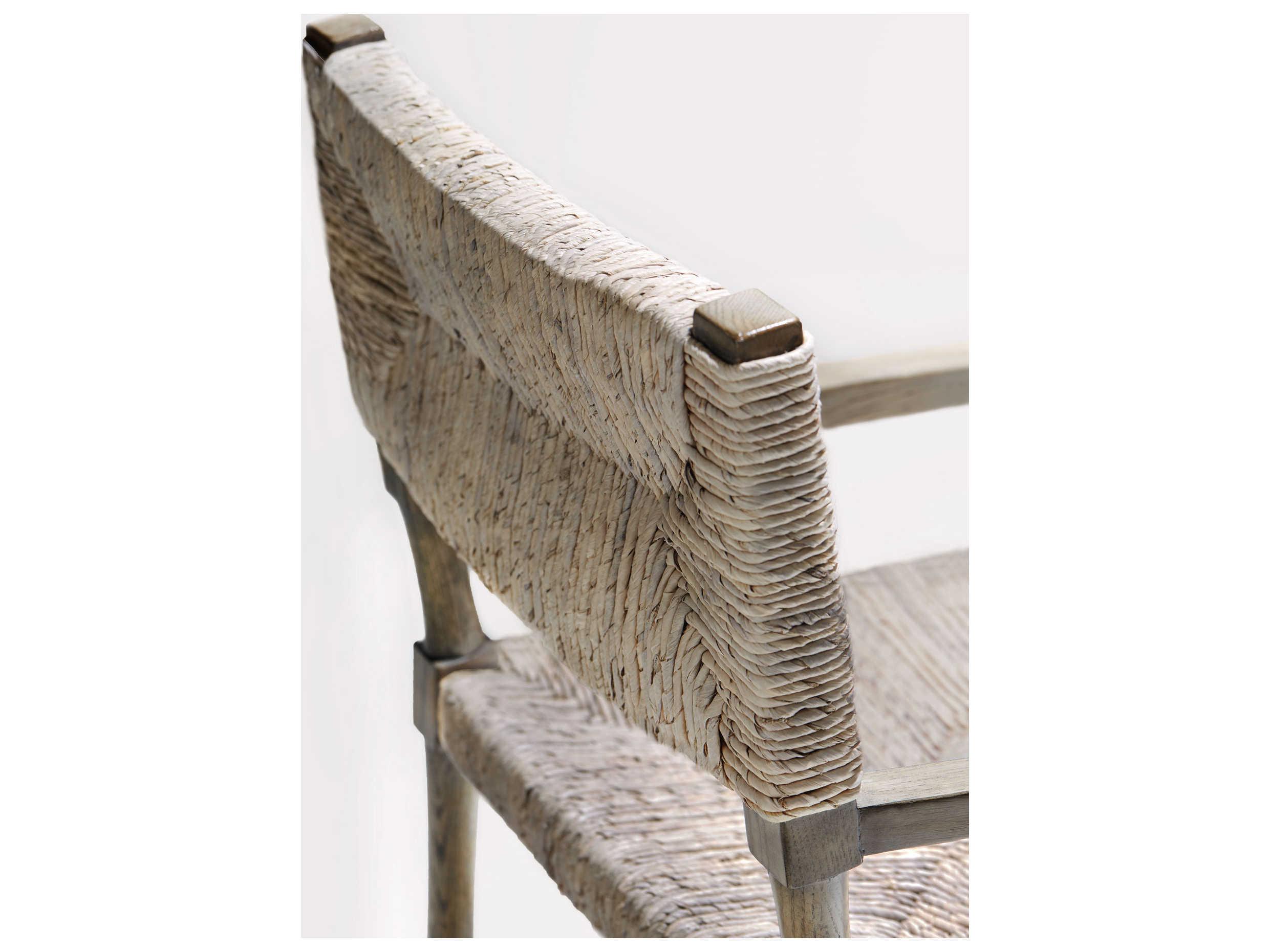 Bernhardt Interiors Casegoods Palma Oak Wood Gray Arm Dining Chair