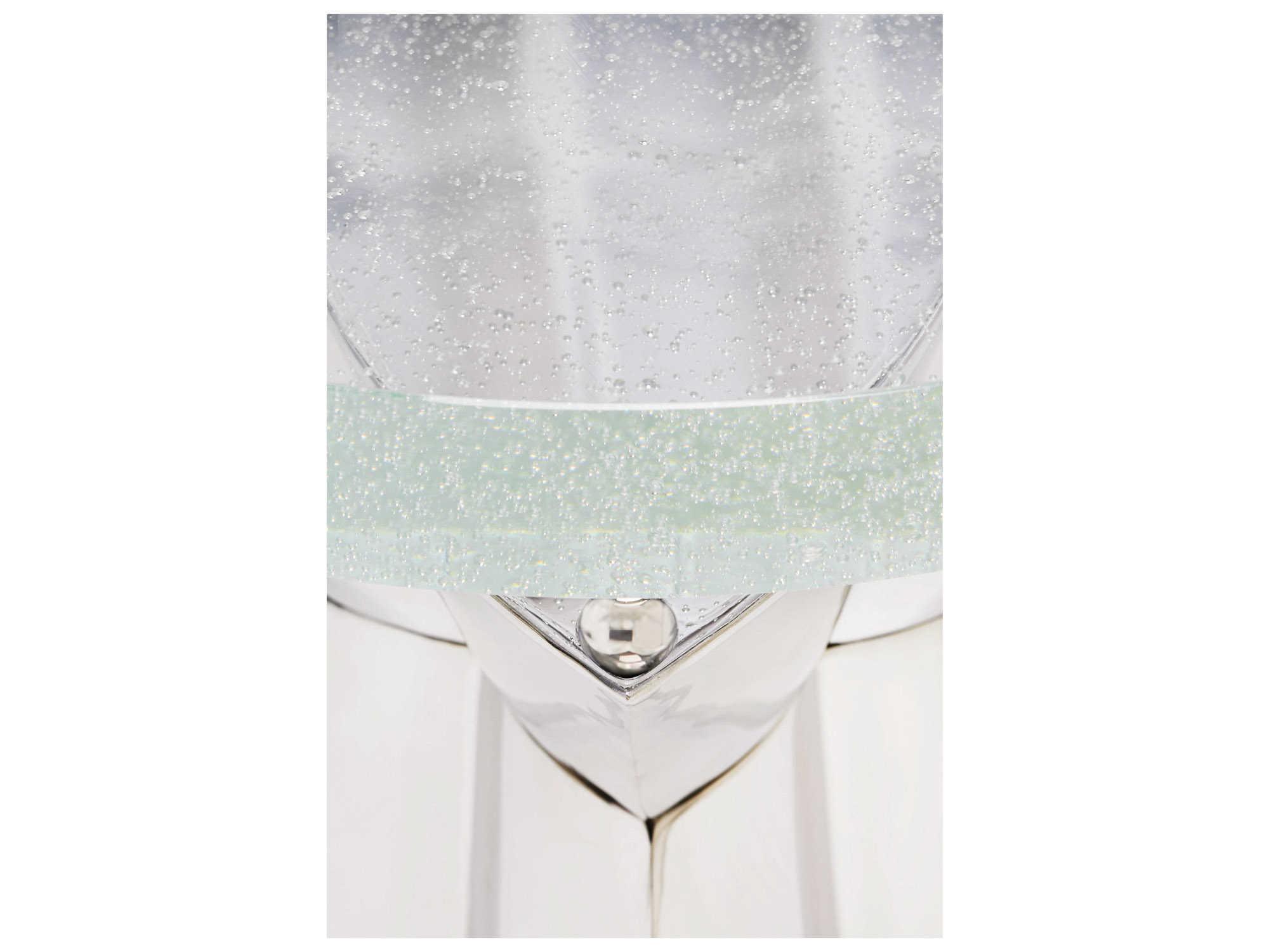 Bernhardt Interiors Casegoods Anika Round Glass Silver Clear End Table