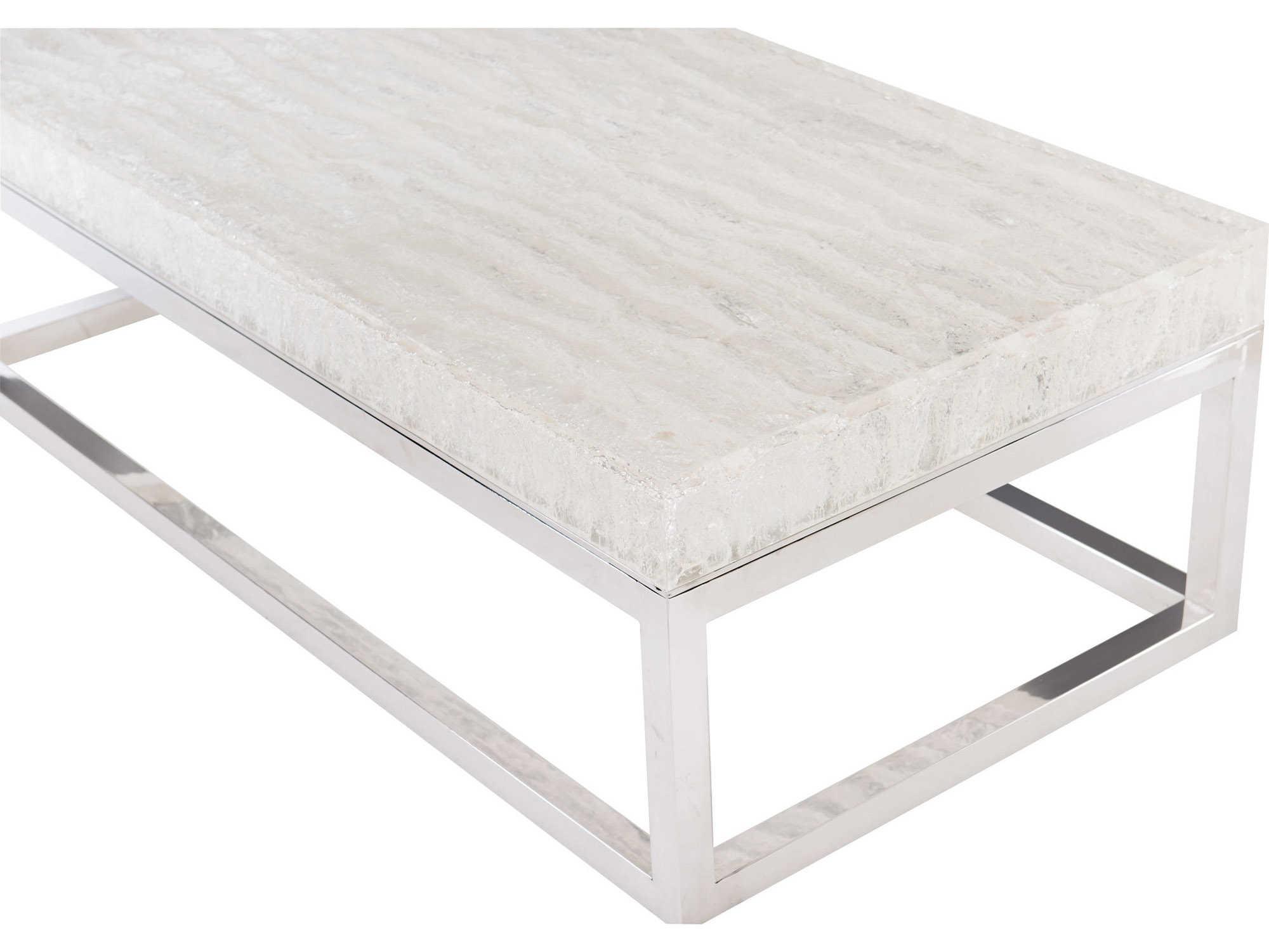 Bernhardt Interiors Arctic Rectangular Plastic Clear Polished Stainless Steel Cocktail Table