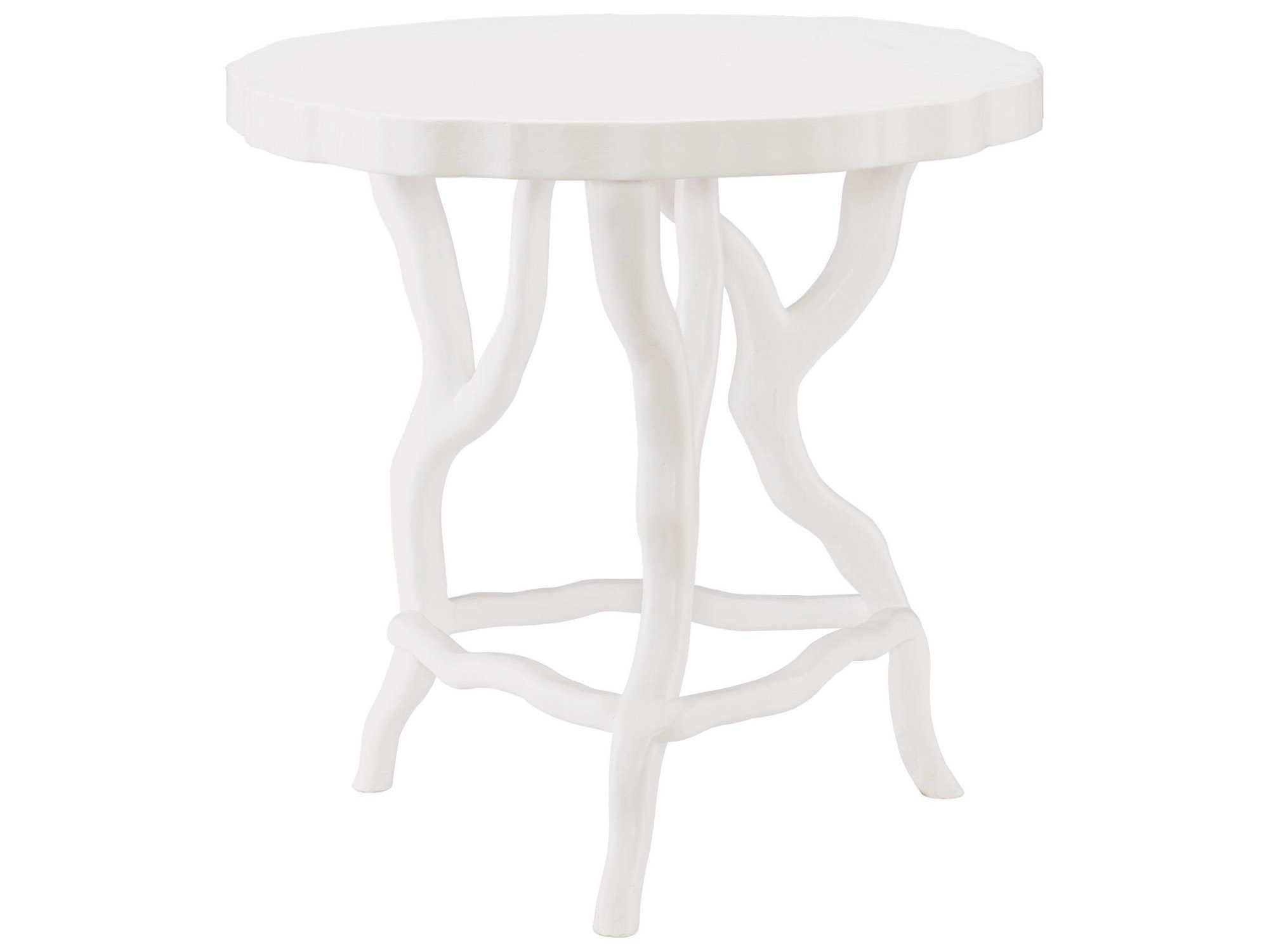 Bernhardt Interiors Casegoods Arbor Round Chalky White Chairside Table