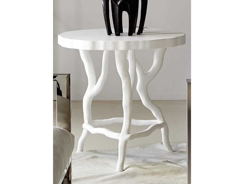 Bernhardt Interiors Casegoods Arbor Round Chalky White Chairside Table