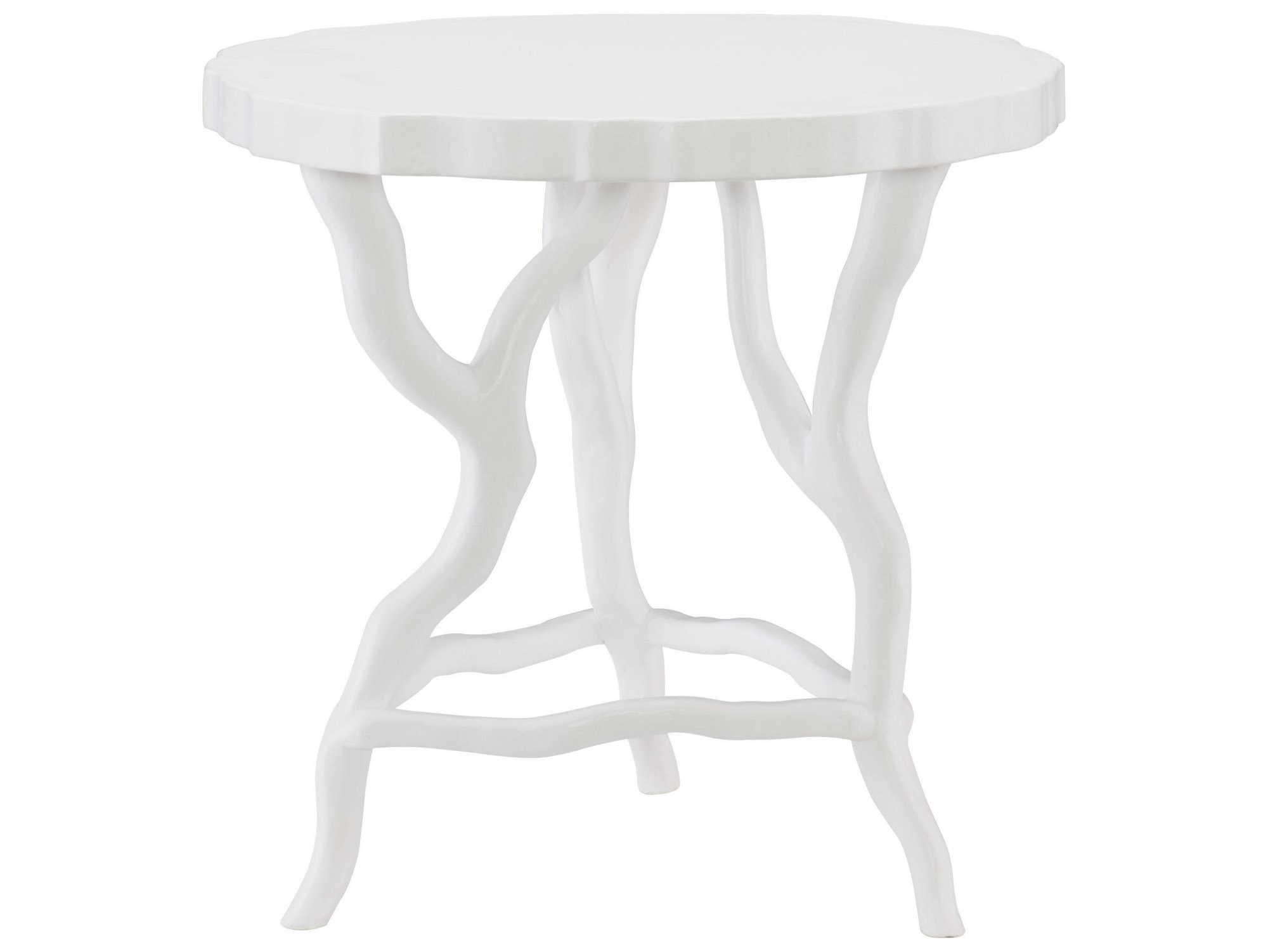 Bernhardt Interiors Casegoods Arbor Round Chalky White Chairside Table