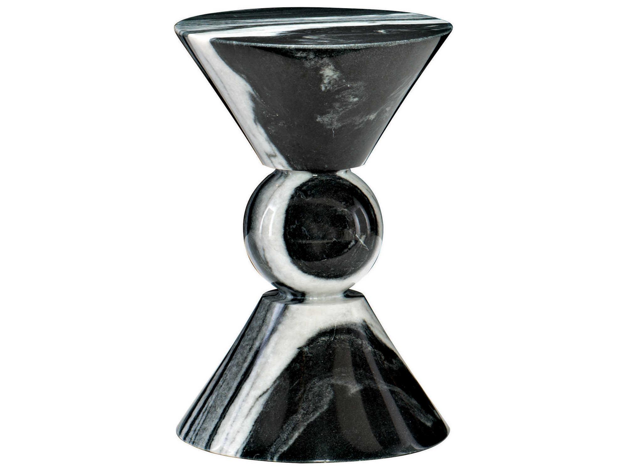 Bernhardt Interiors Casegoods Jax Round Marble Black White Drink Table