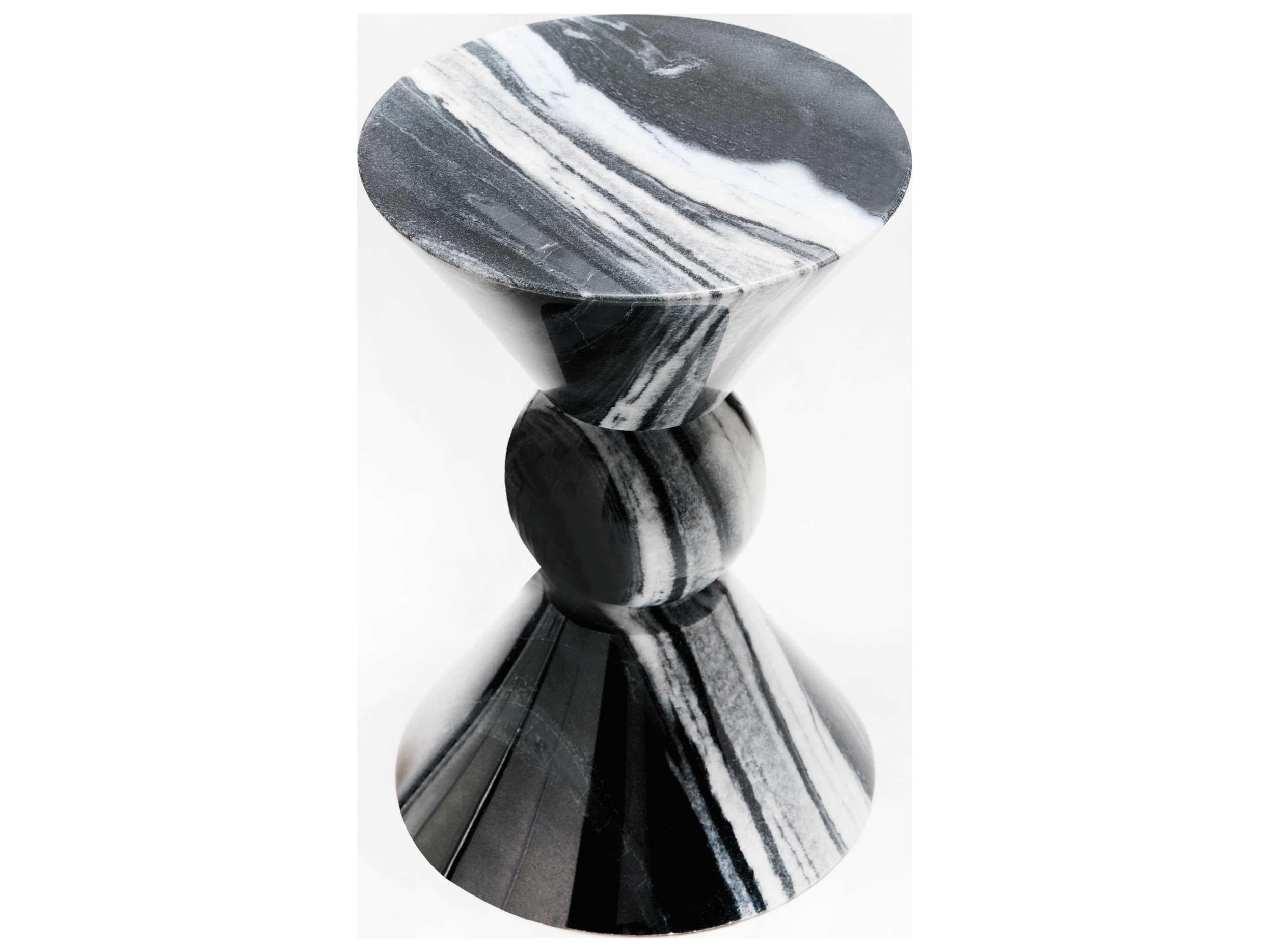 Bernhardt Interiors Casegoods Jax Round Marble Black White Drink Table