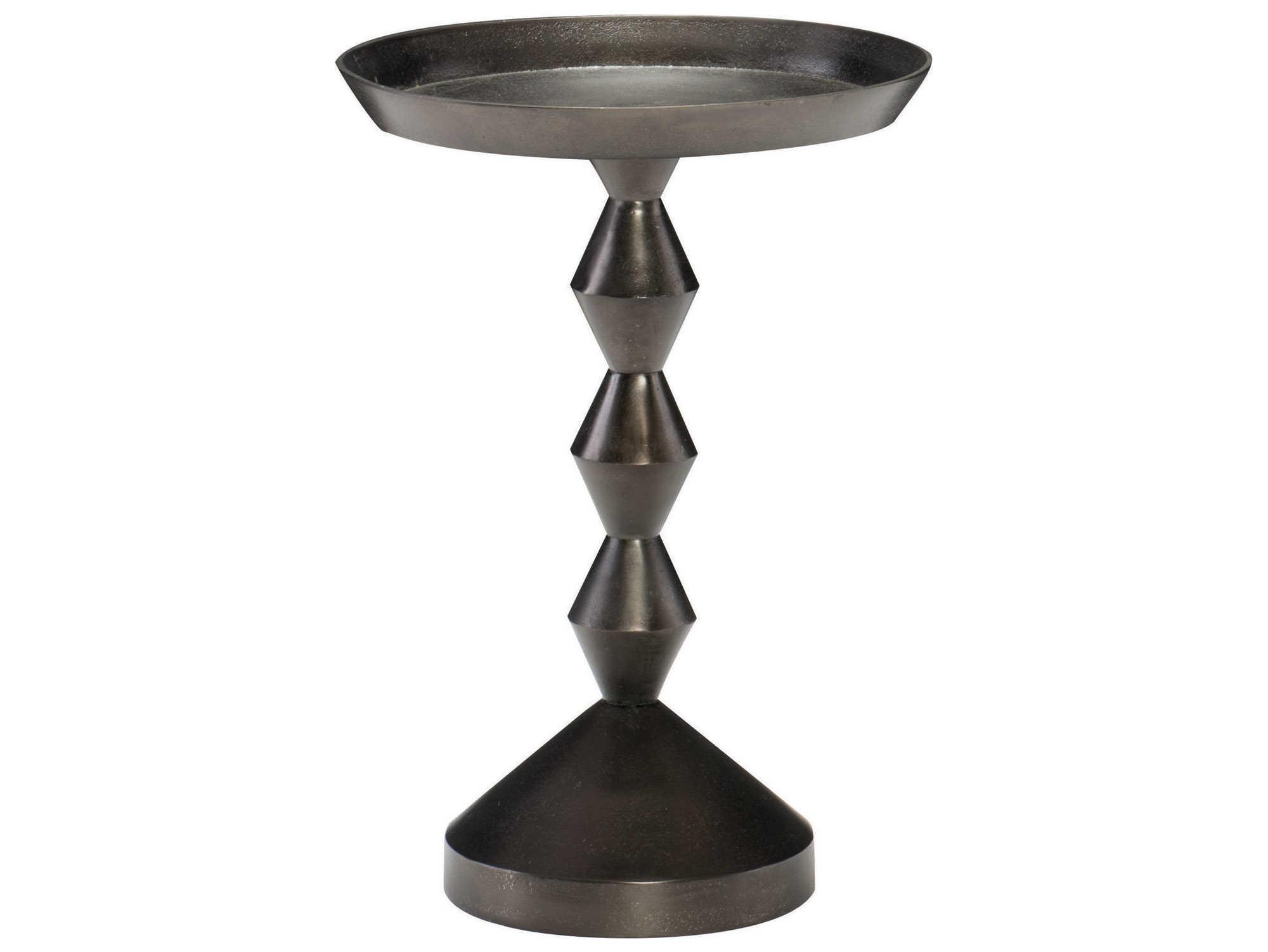 Bernhardt Interiors Casegoods Mirabelle Round Metal Black Nickel Chairside Table