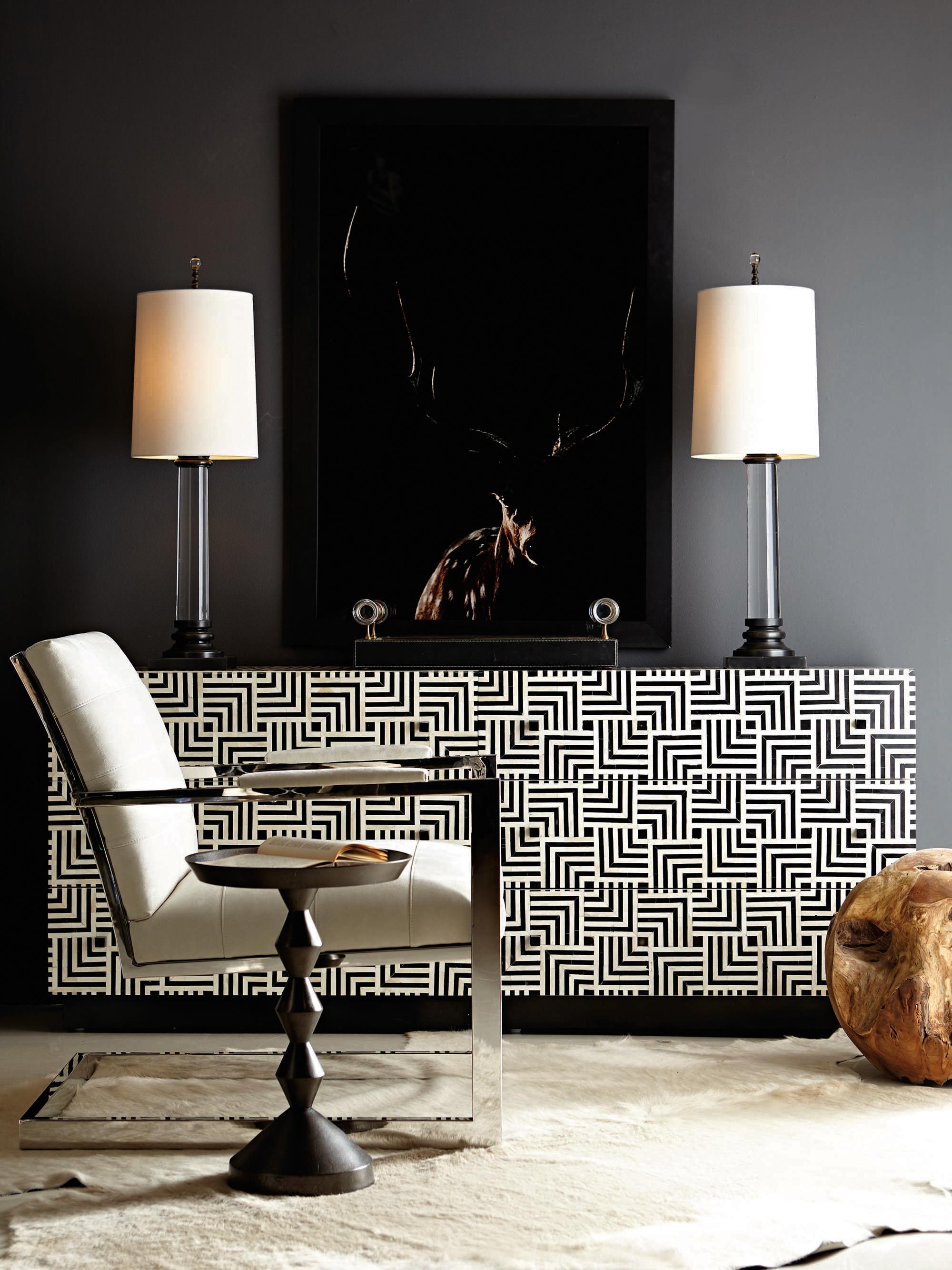 Bernhardt Interiors Casegoods Mirabelle Round Metal Black Nickel Chairside Table