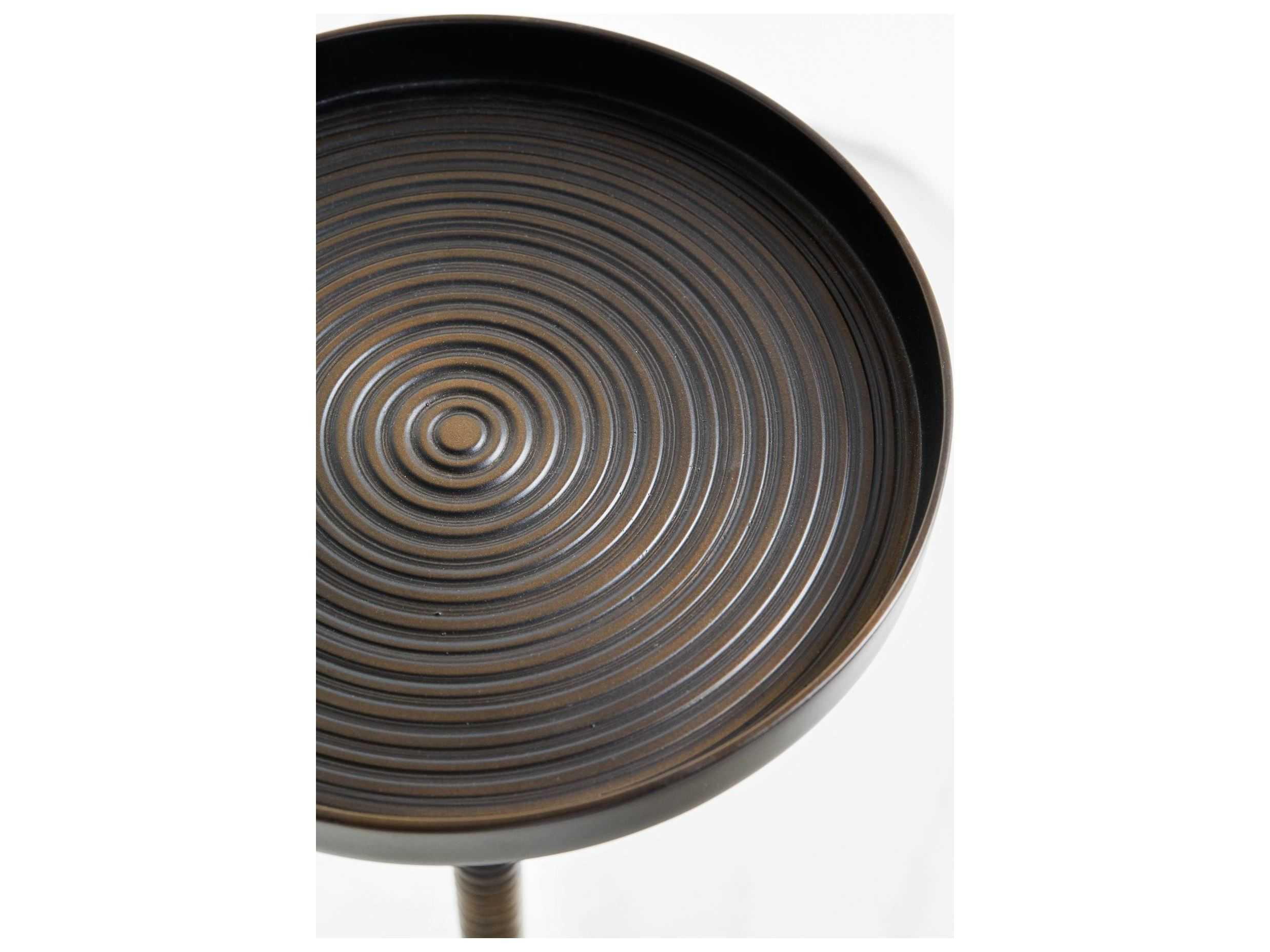 Bernhardt Cordoba Round Metal Bronze Chairside Table