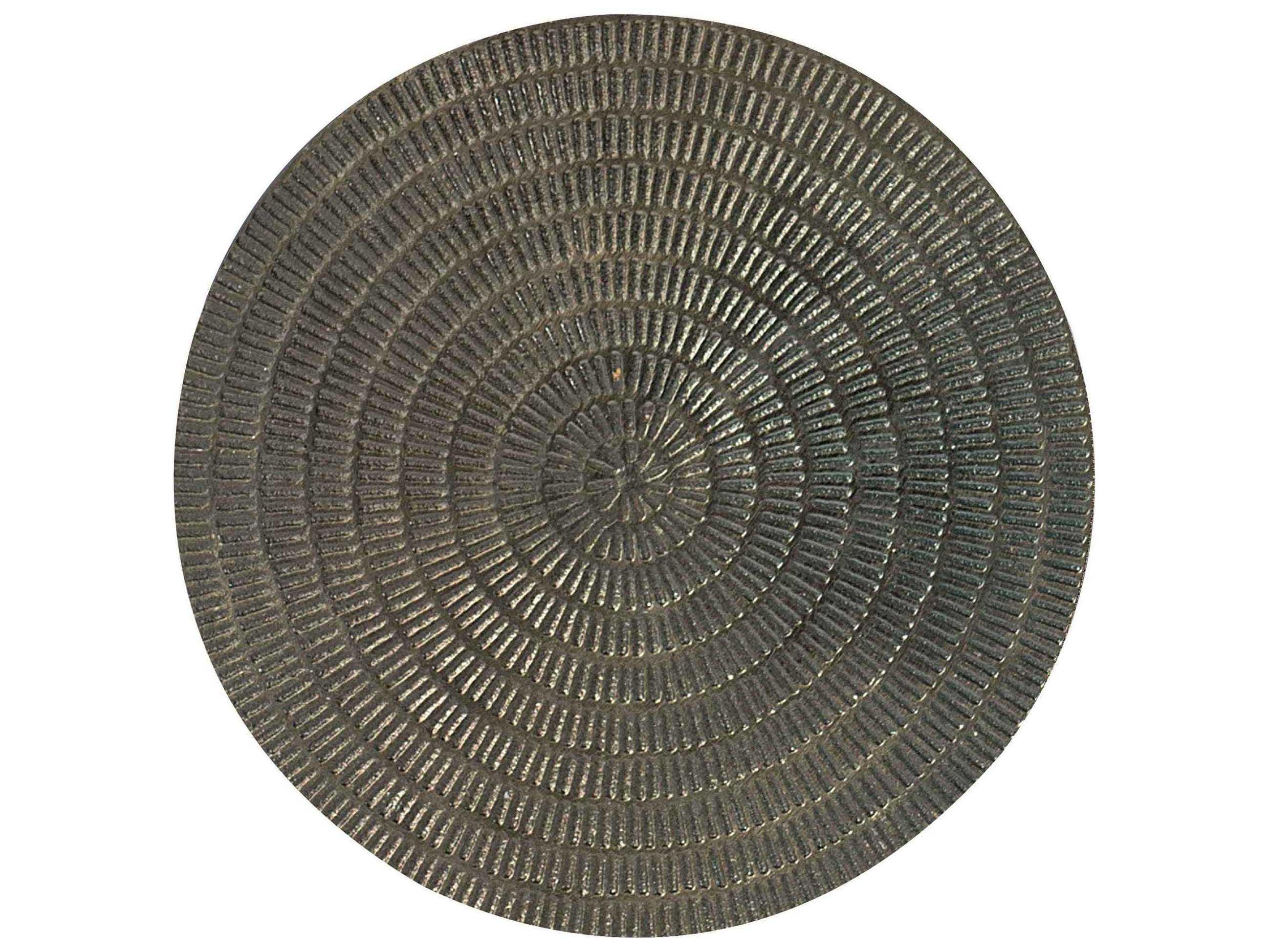 Bernhardt Interiors Casegoods Calla Round Metal Chiseled Antique Brass Chairside Table