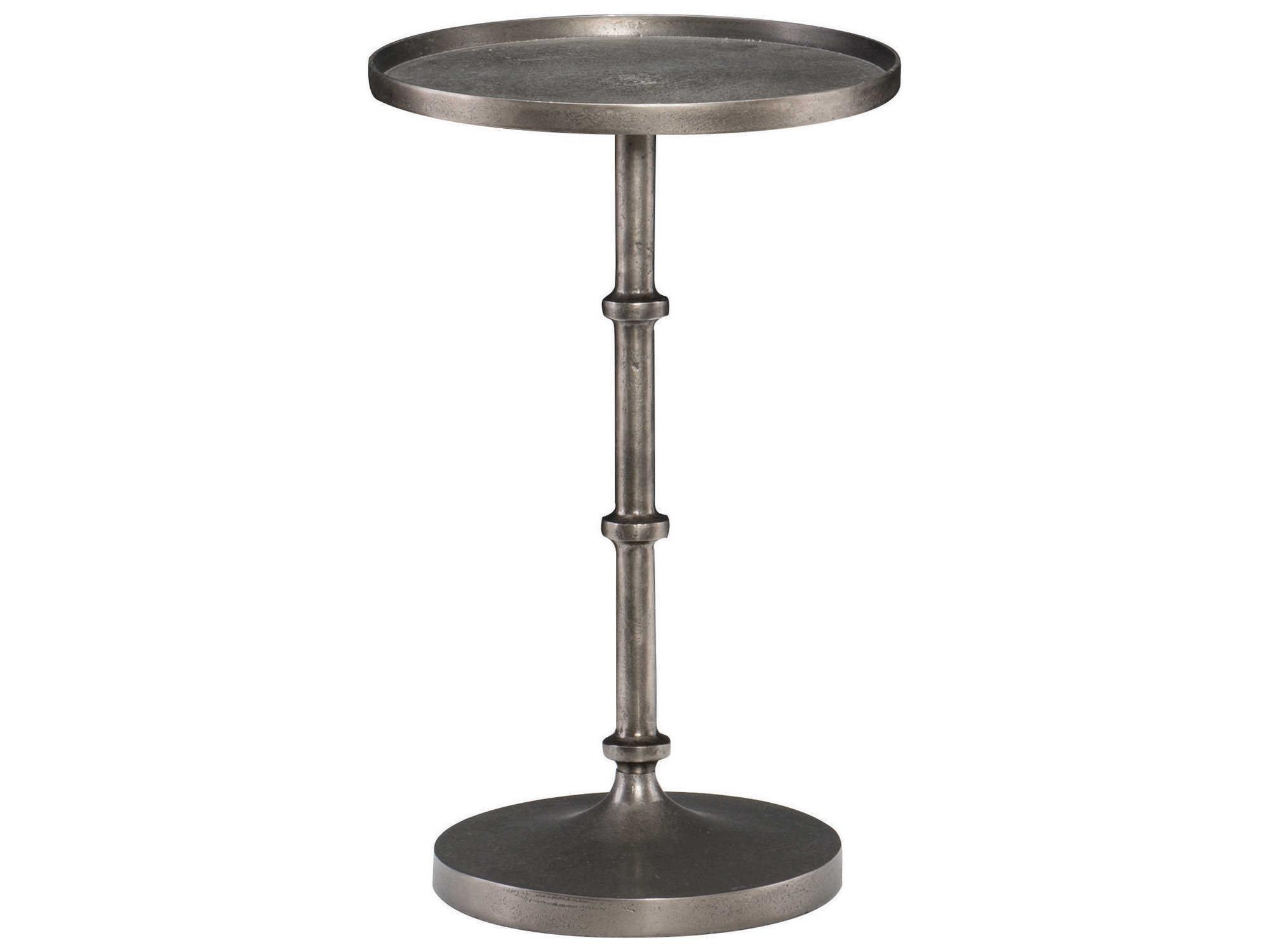 Bernhardt Interiors Casegoods Ascot Round Metal Graphite Chairside Table