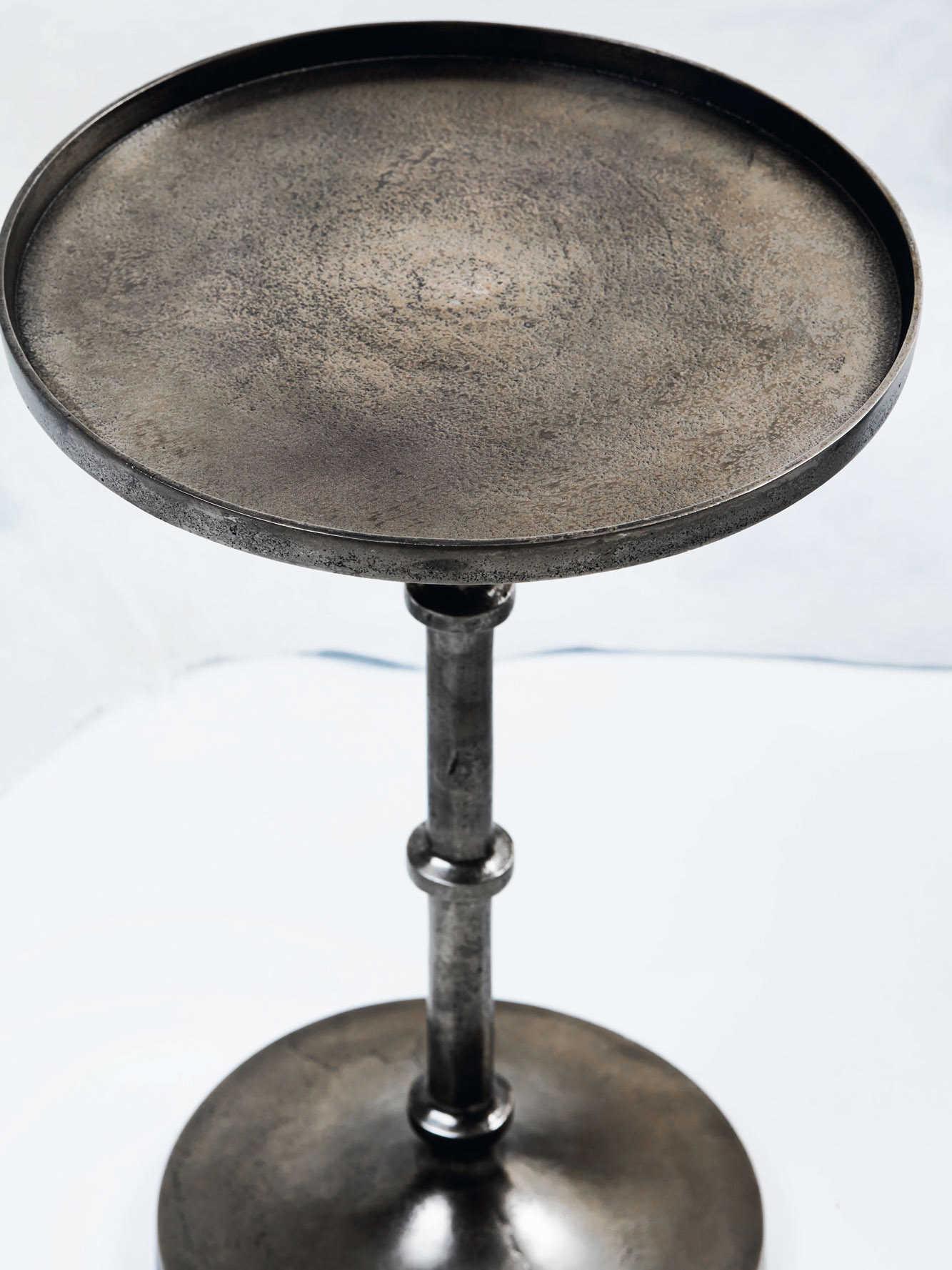 Bernhardt Interiors Casegoods Ascot Round Metal Graphite Chairside Table