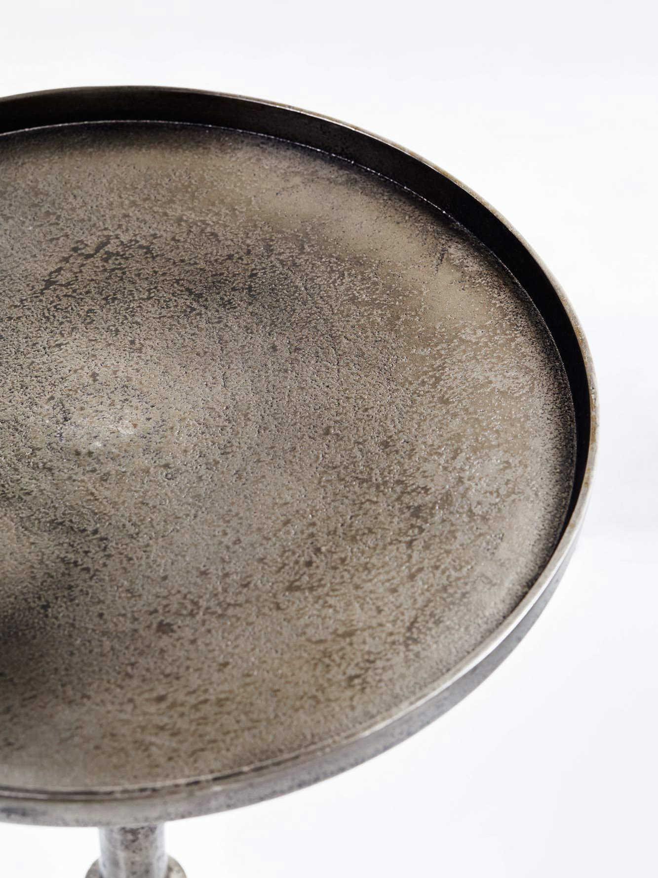 Bernhardt Interiors Casegoods Ascot Round Metal Graphite Chairside Table