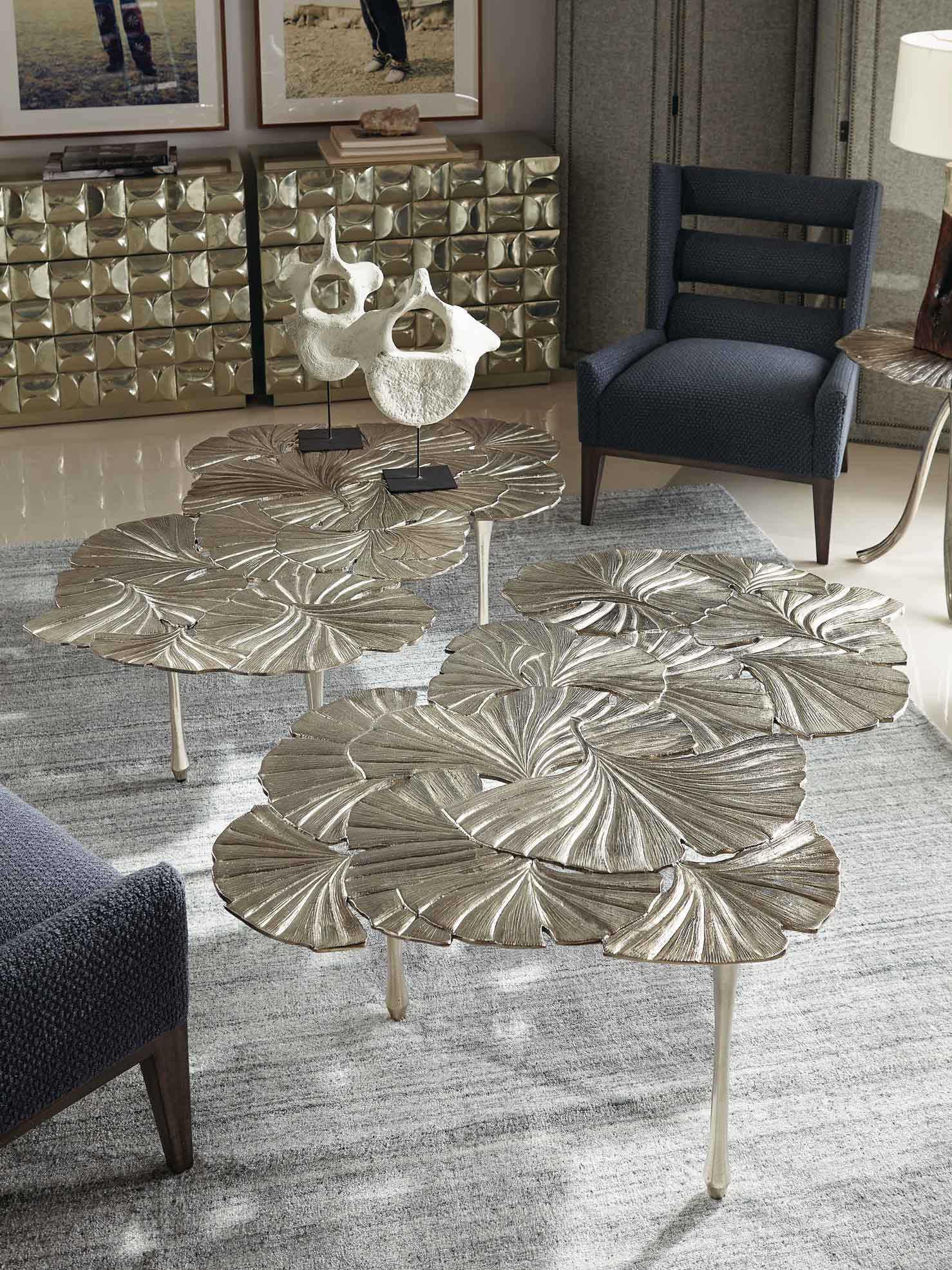 Bernhardt Interiors Annabella Metal Satin Nickel Cocktail Table