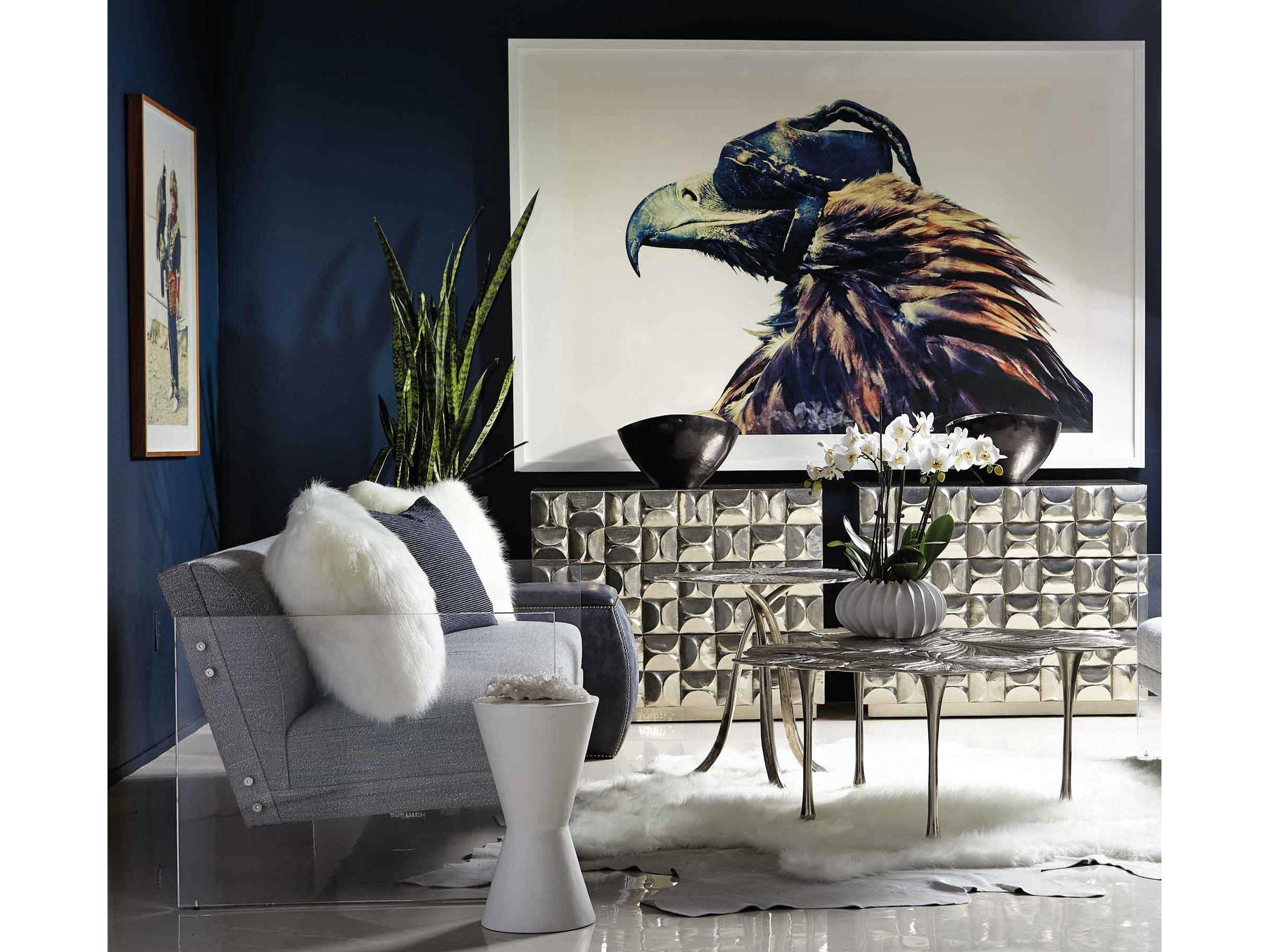 Bernhardt Interiors Casegoods Annabella Round Metal Satin Nickel End Table