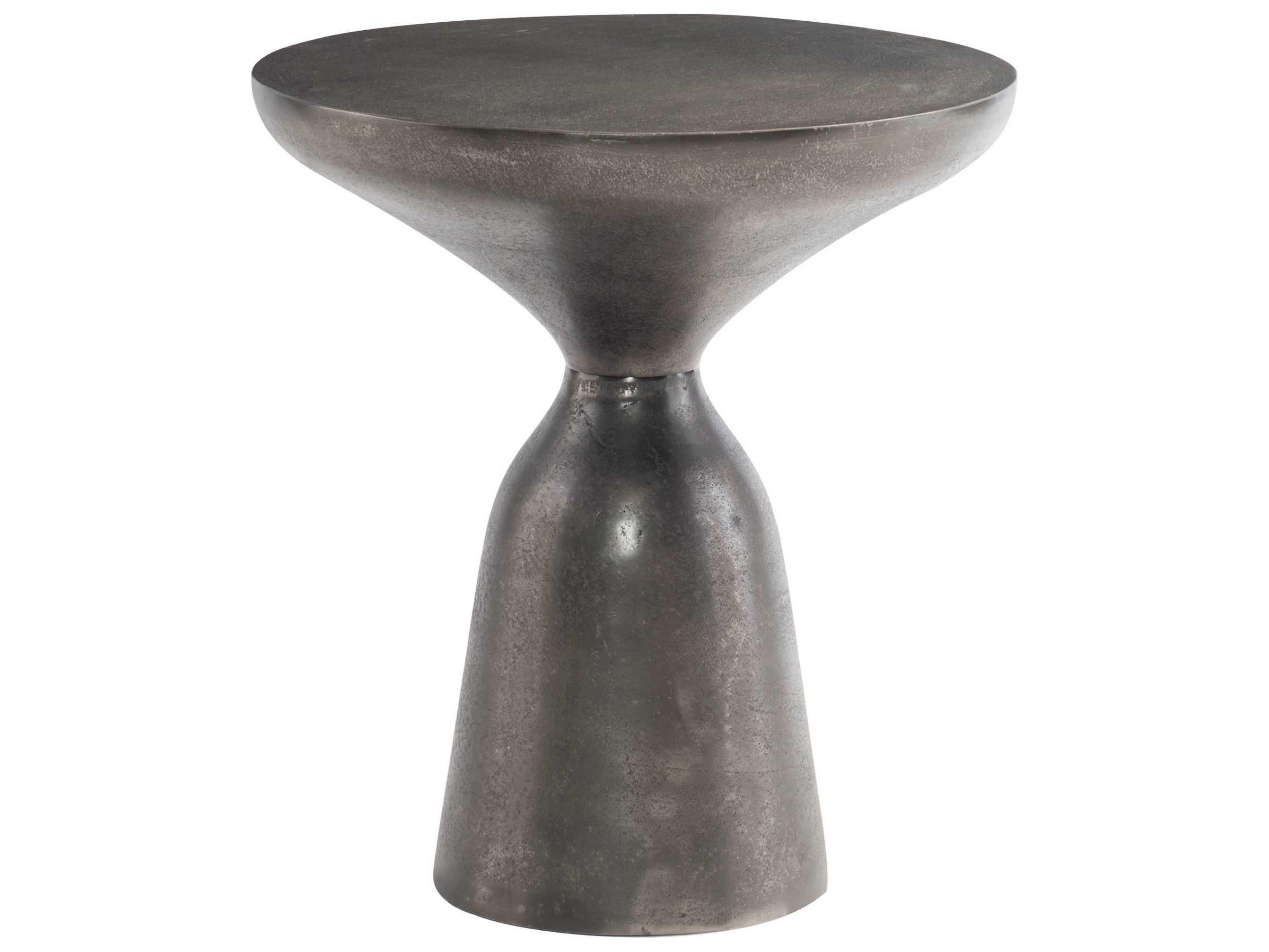 Bernhardt Interiors Thatcher Round Metal Matte Graphite Drink Table