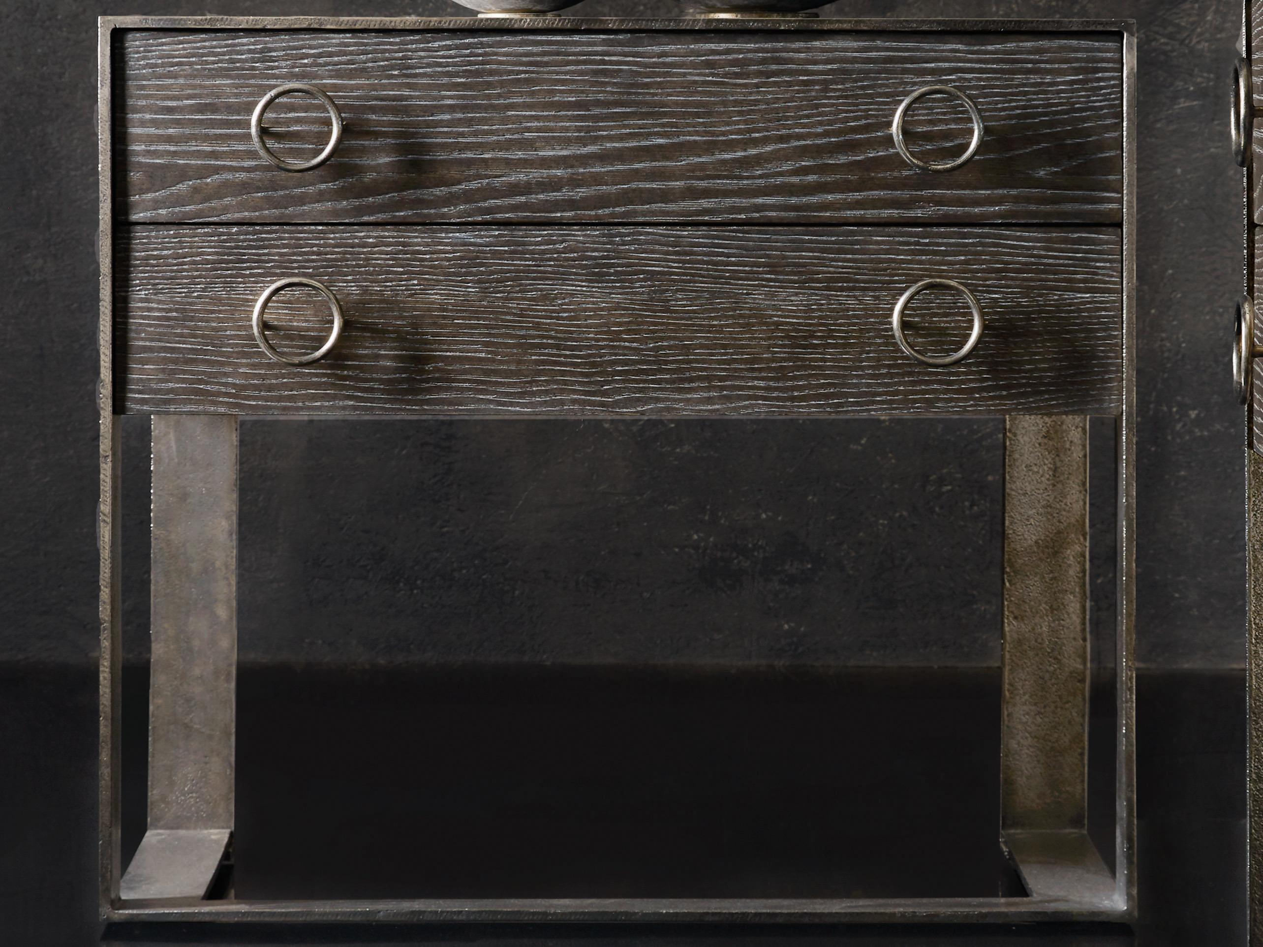 Bernhardt Interiors Casegoods Dixon 2-Drawers Gray Oak Wood Nightstand