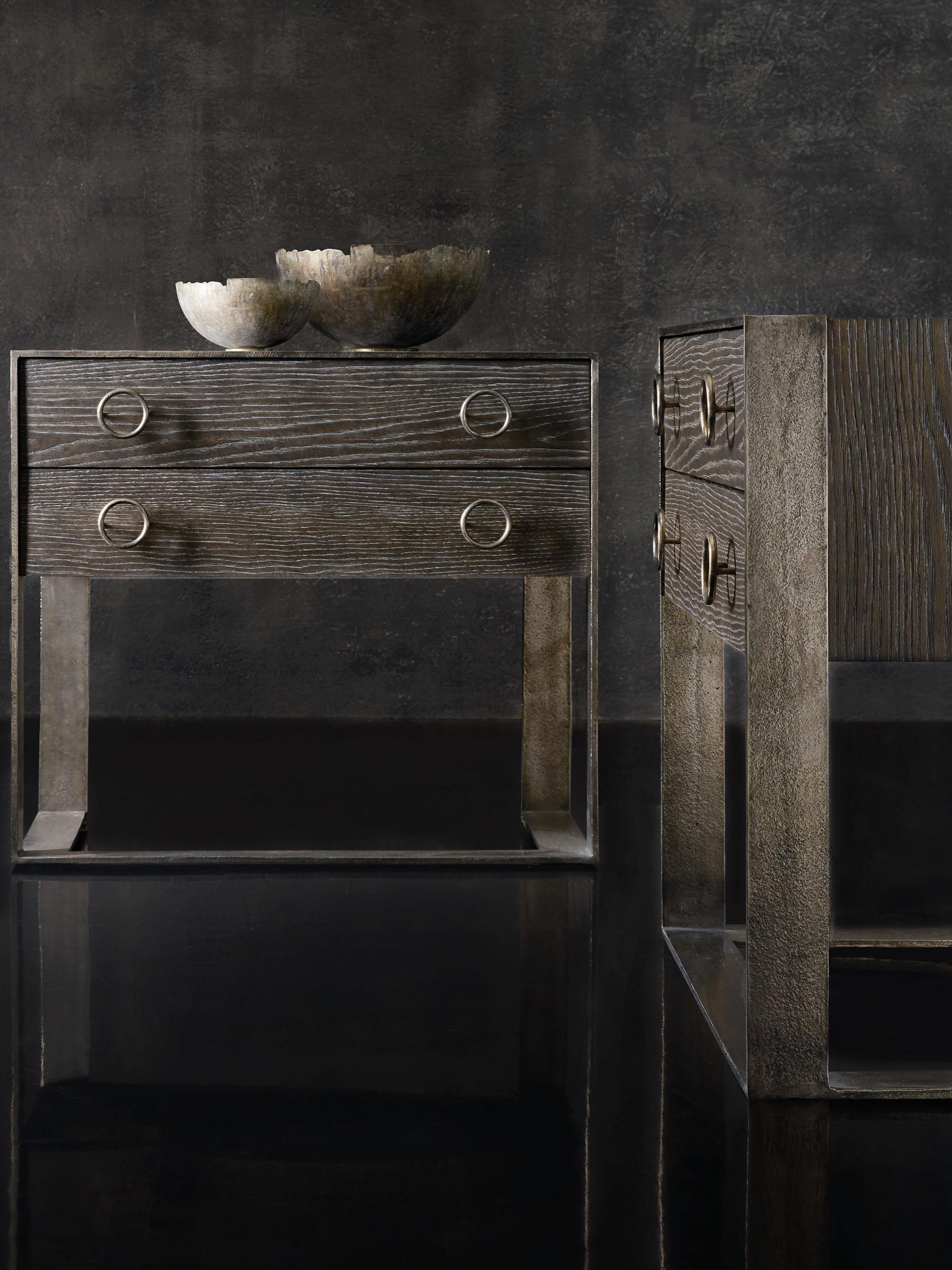 Bernhardt Interiors Casegoods Dixon 2-Drawers Gray Oak Wood Nightstand