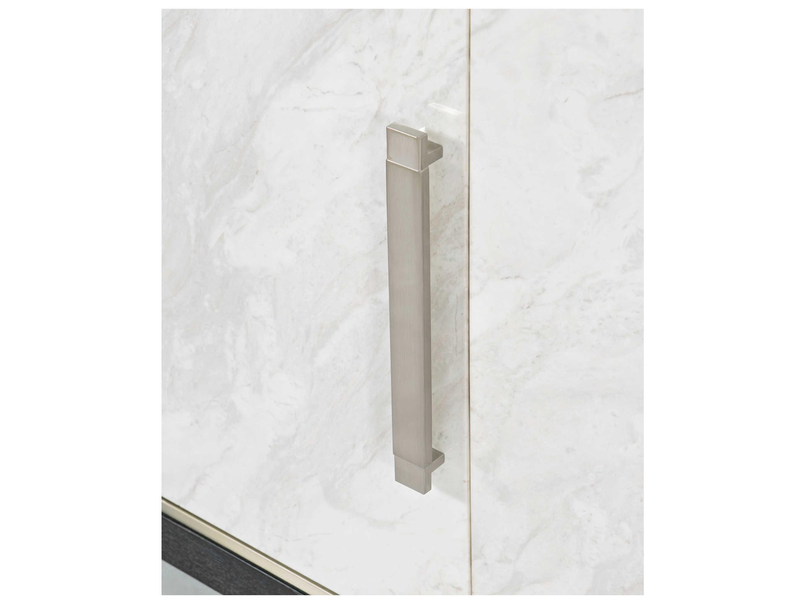 Bernhardt Decorage 84" Ash Wood Cerused Mink Silver Mist Snowflake Marble Laminate Buffet