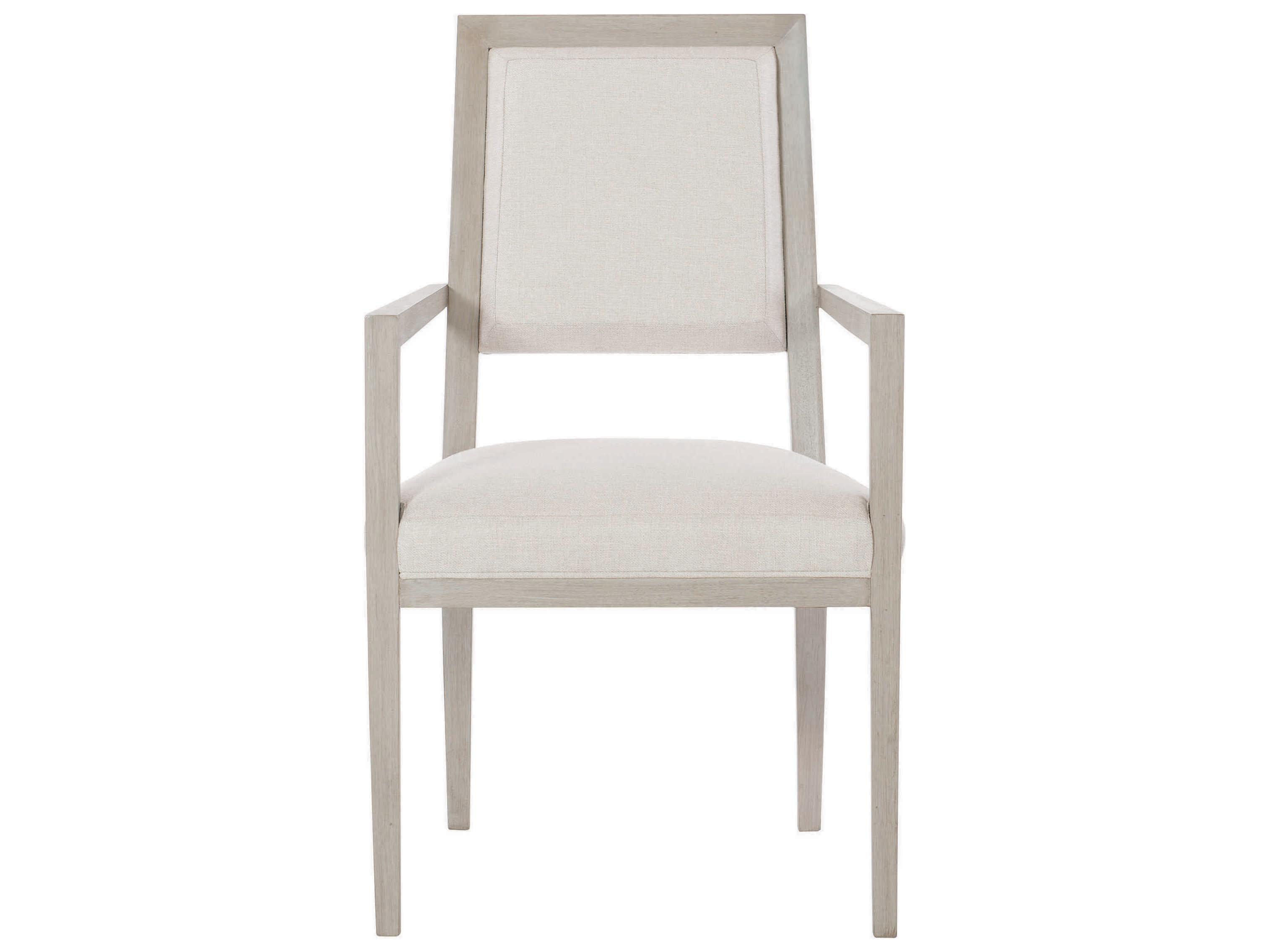 Bernhardt Axiom Poplar Wood Beige Upholstered Arm Dining Chair