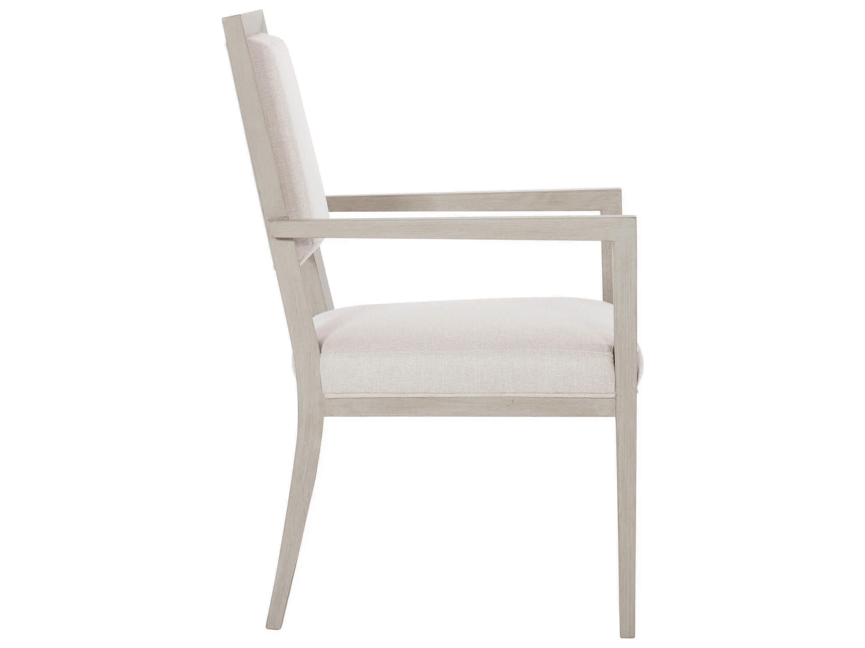 Bernhardt Axiom Poplar Wood Beige Upholstered Arm Dining Chair