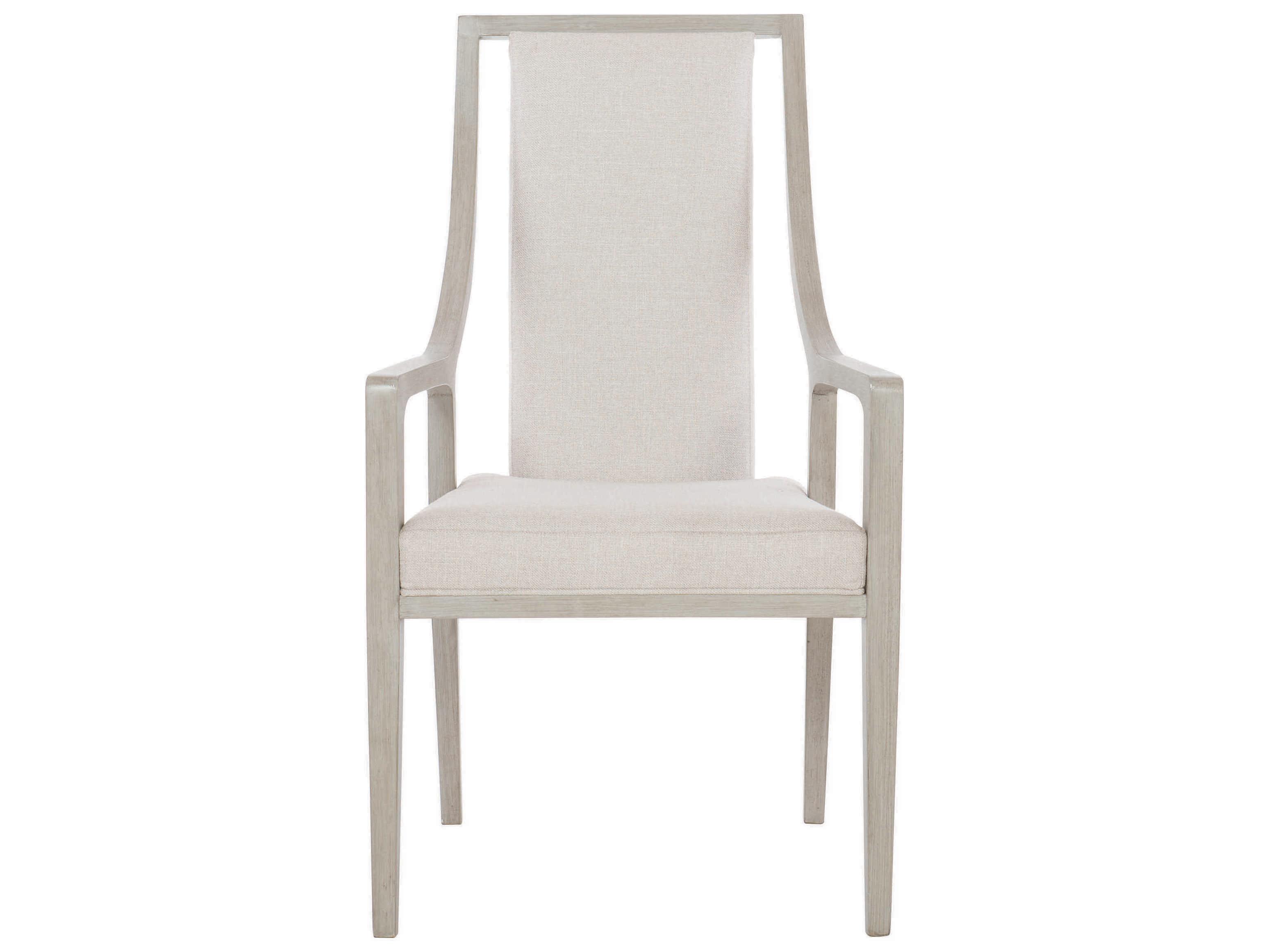 Bernhardt Axiom Poplar Wood Beige Upholstered Arm Dining Chair