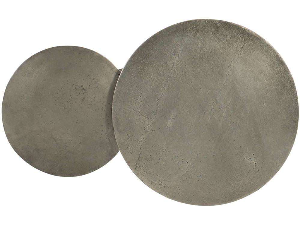 Bernhardt Interiors Circlet Round Metal Graphite Bunching End Table