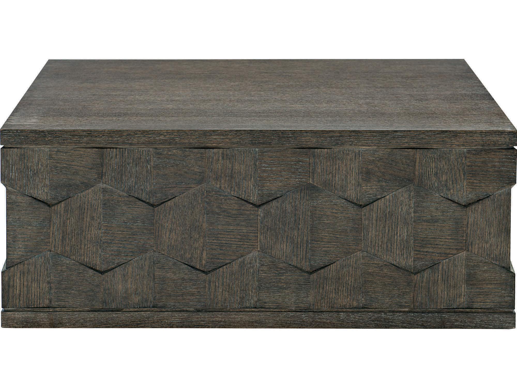 Bernhardt Linea Square Wood Cerused Charcoal Cocktail Table