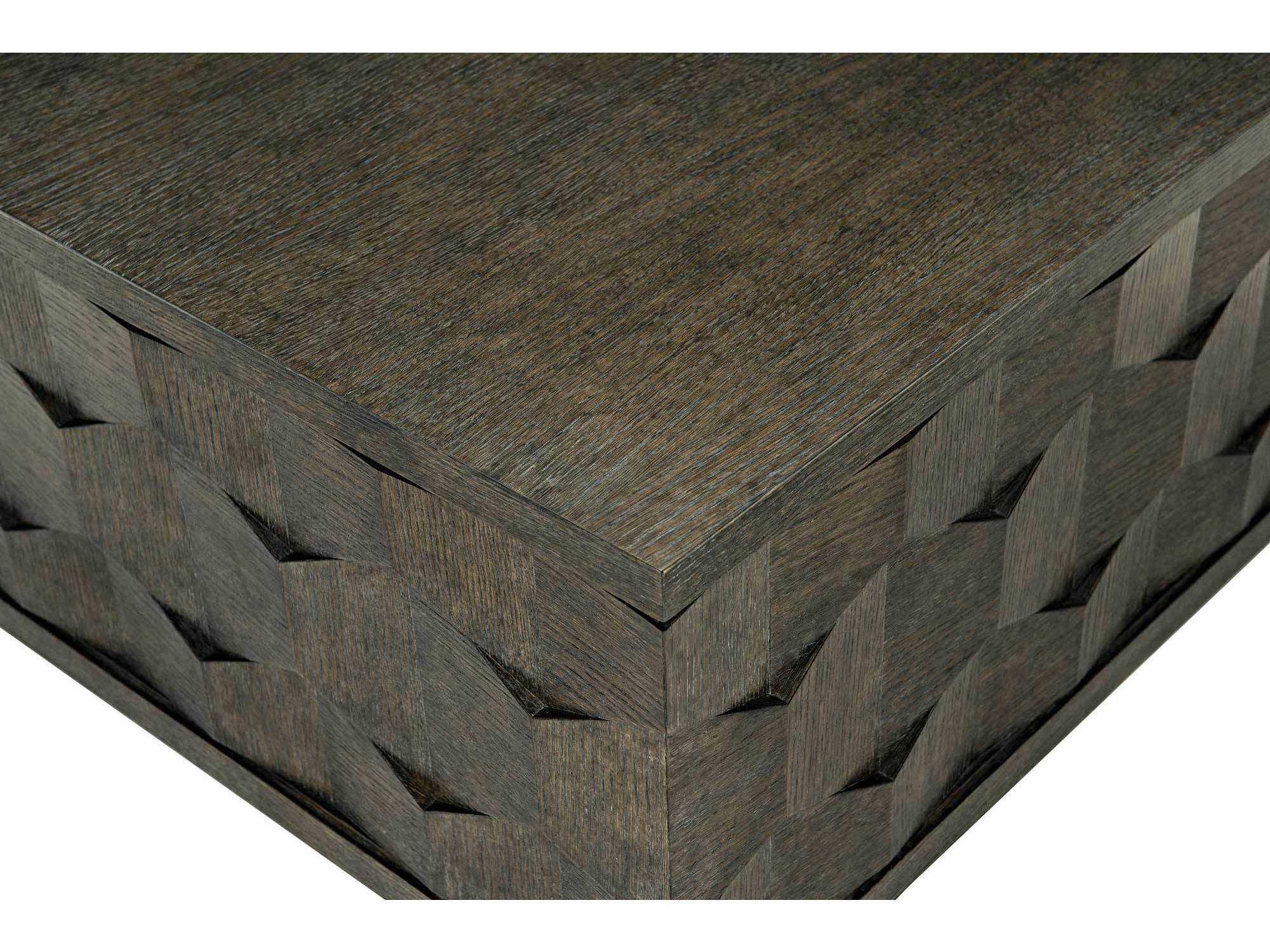 Bernhardt Linea Square Wood Cerused Charcoal Cocktail Table