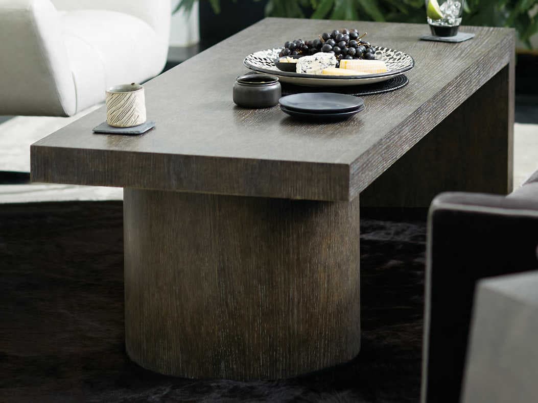 Bernhardt Linea Rectangular Wood Cerused Charcoal Cocktail Table