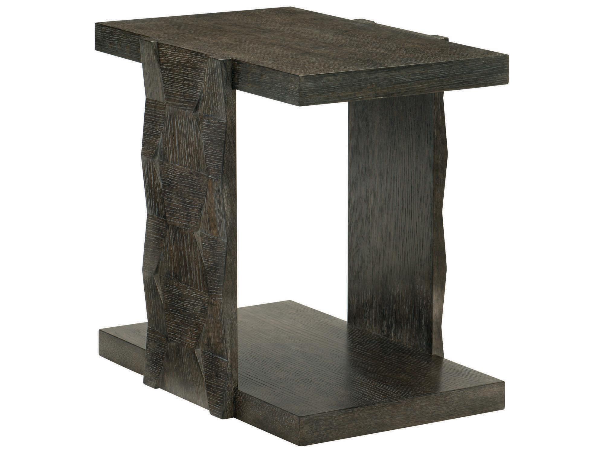 Bernhardt Linea Rectangular Wood Cerused Charcoal End Table