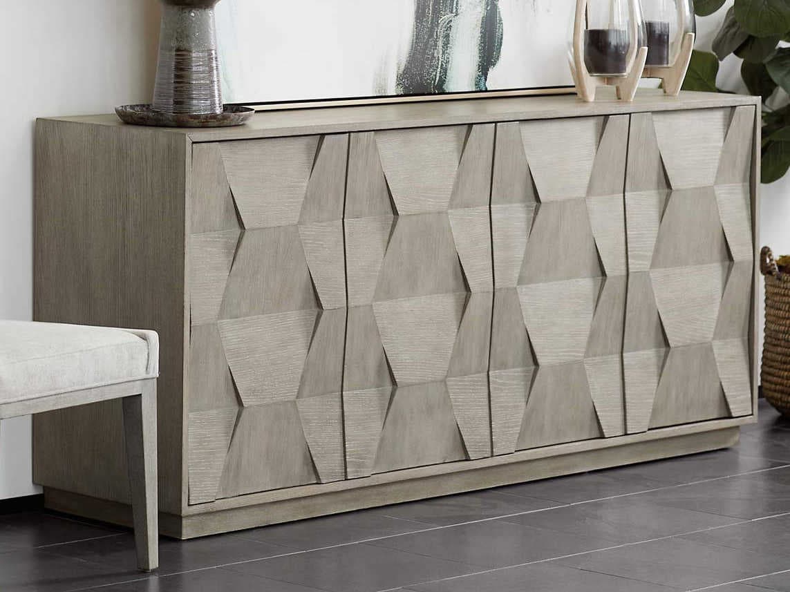 Bernhardt Linea 74" Oak Wood Cerused Greige Buffet