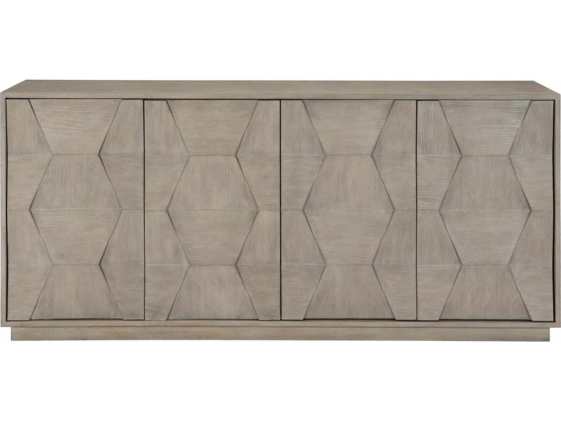 Bernhardt Linea 74" Oak Wood Cerused Greige Buffet