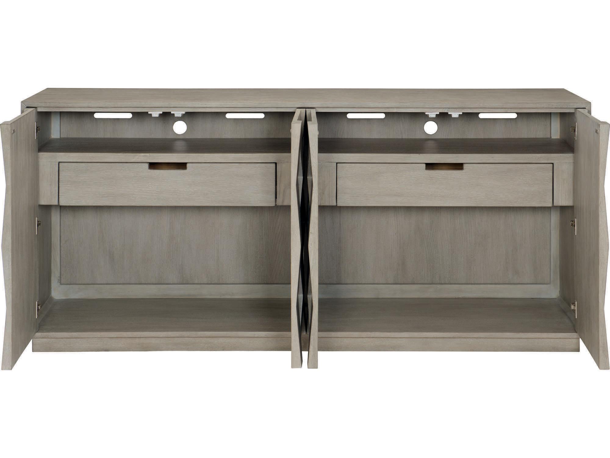 Bernhardt Linea 74" Oak Wood Cerused Greige Buffet