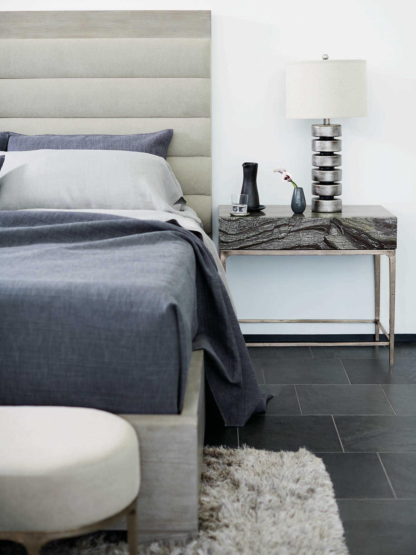 Bernhardt Linea 1-Drawer Gray Nightstand