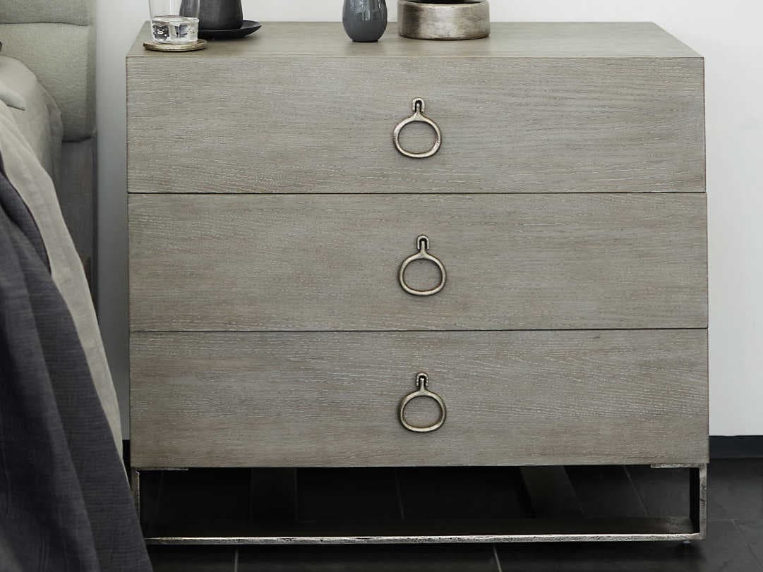 Bernhardt Linea 3-Drawers Gray Oak Wood Nightstand