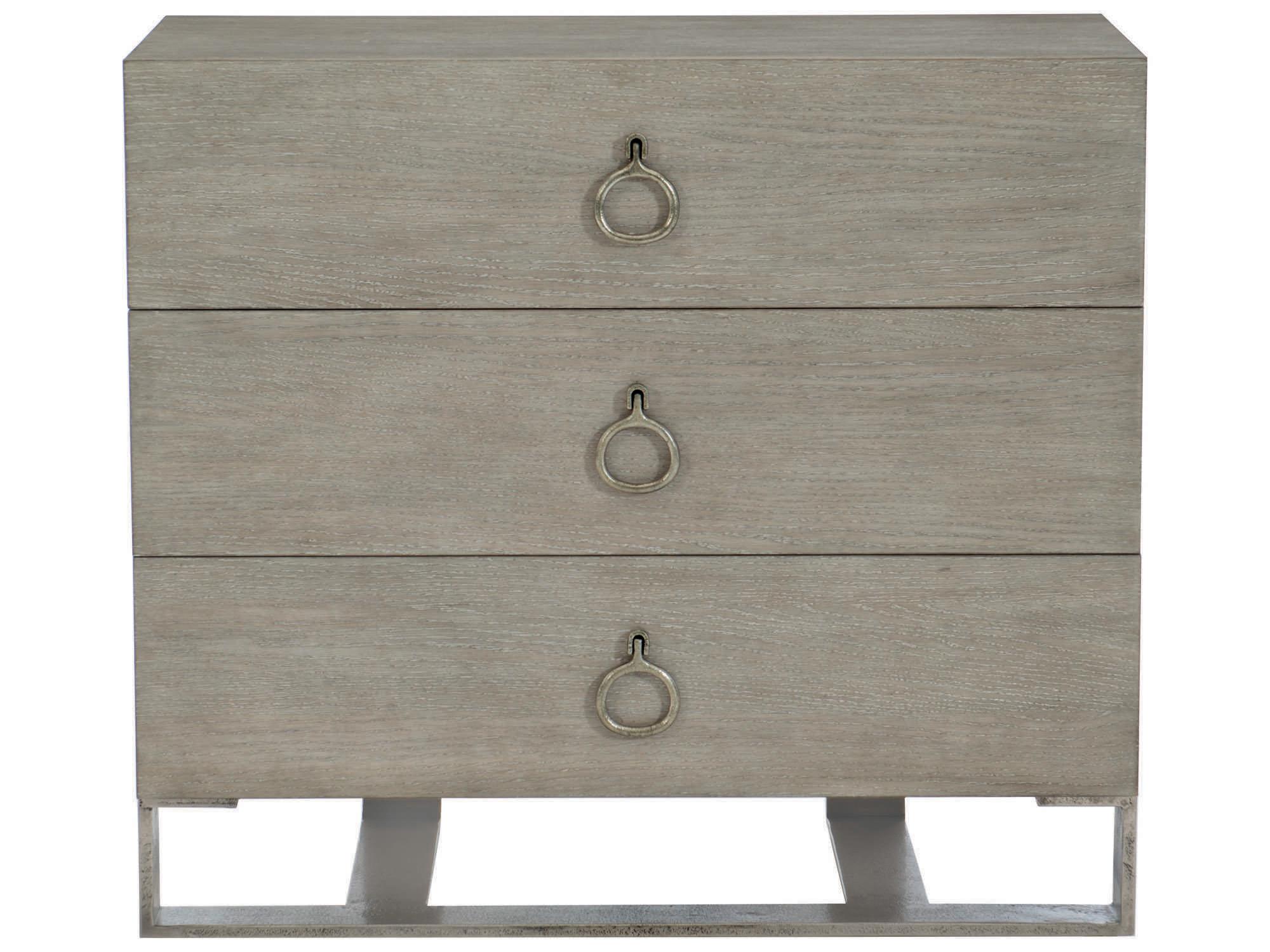 Bernhardt Linea 3-Drawers Gray Oak Wood Nightstand
