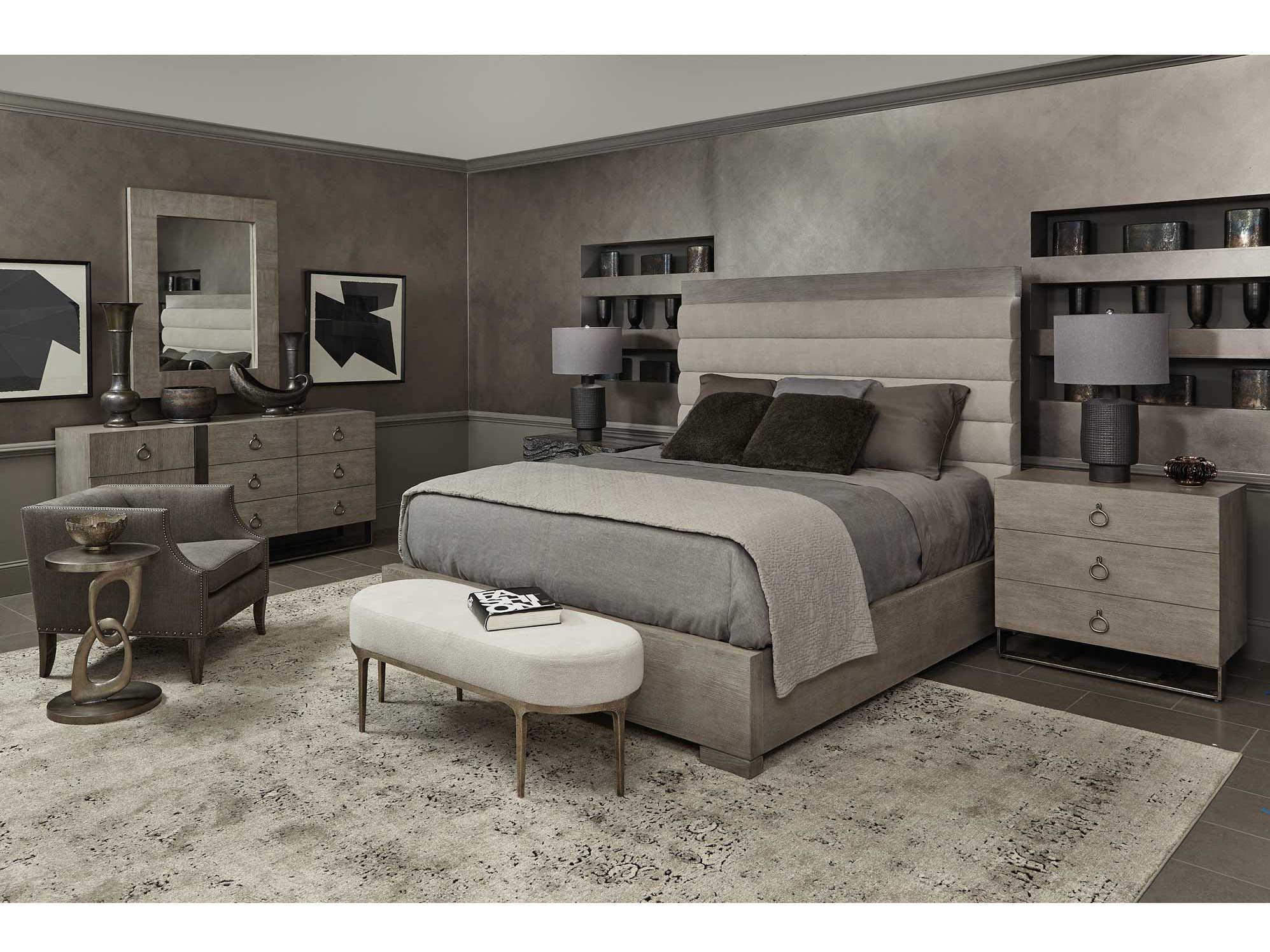 Bernhardt Linea 3-Drawers Gray Oak Wood Nightstand