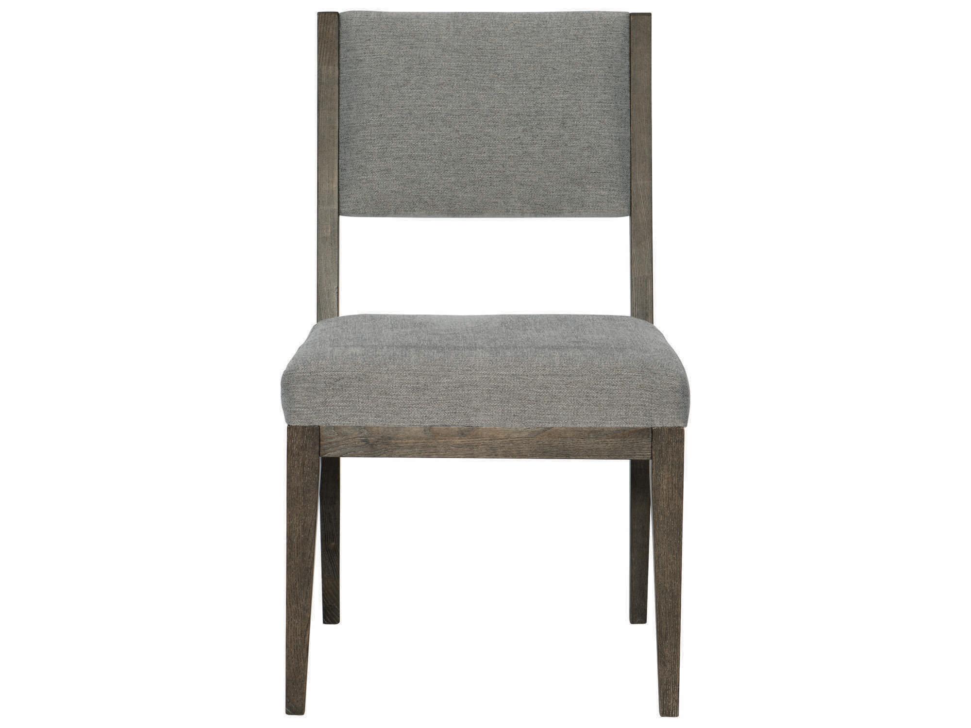 Bernhardt Linea Ash Wood Gray Upholstered Side Dining Chair